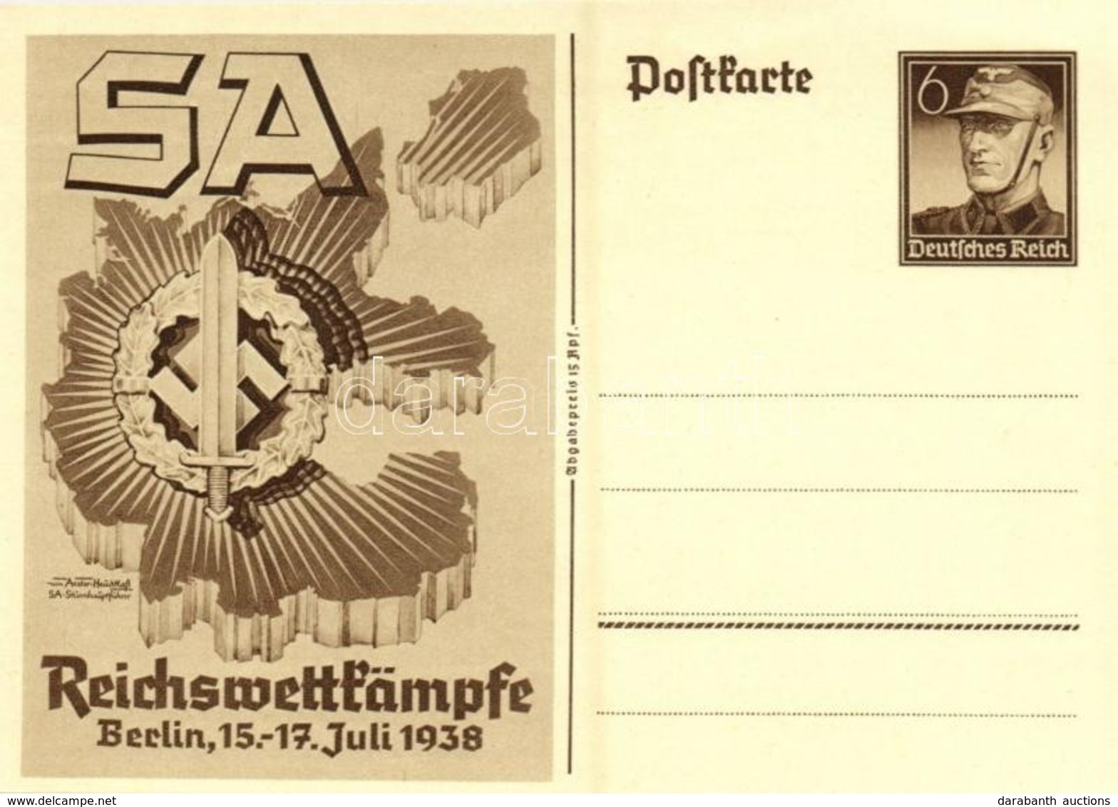 ** T1 SA Reichswettkämpfe Berlin 15-17. Juli 1938 / Sturmabteilung Imperial Competition Games, German NSDAP Nazi Party P - Sin Clasificación
