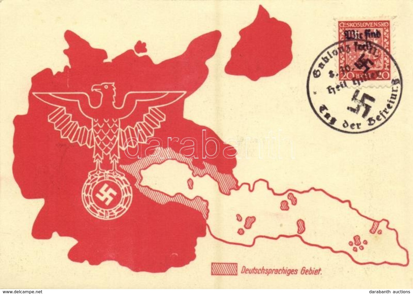 * T1/T2 1938 Deutschsprachiges Gebiete. Sudetenland Franzensbad Freikorps / NSDAP German Nazi Propaganda + So. Stpl (non - Unclassified