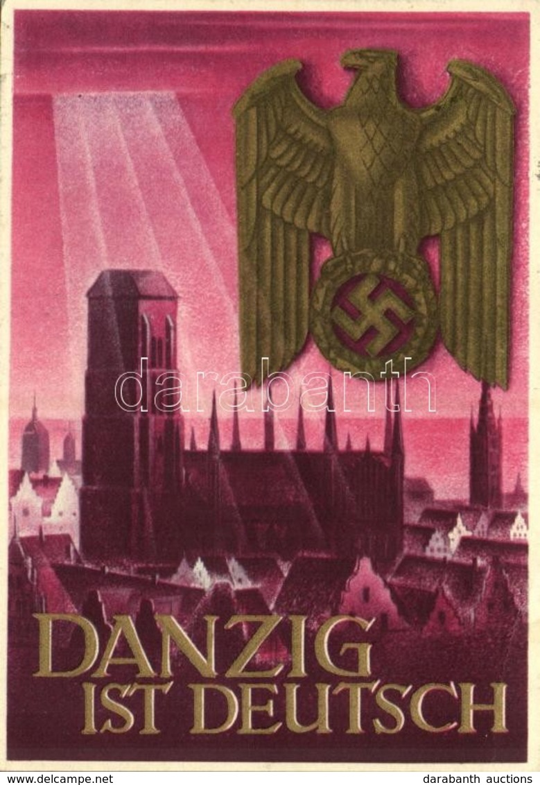 T2/T3 Danzig Ist Deutsch! / WWII German NSDAP Nazi Propaganda Art Postcard. 6+4 Ga. S: Gottfried Klein (EB) - Ohne Zuordnung