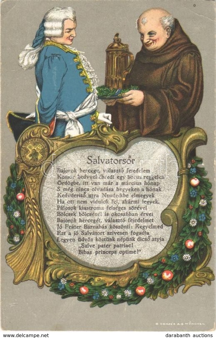 T2/T3 Salvator Sör / German Art Nouveau Litho Beer Advertisement (EK) - Non Classés