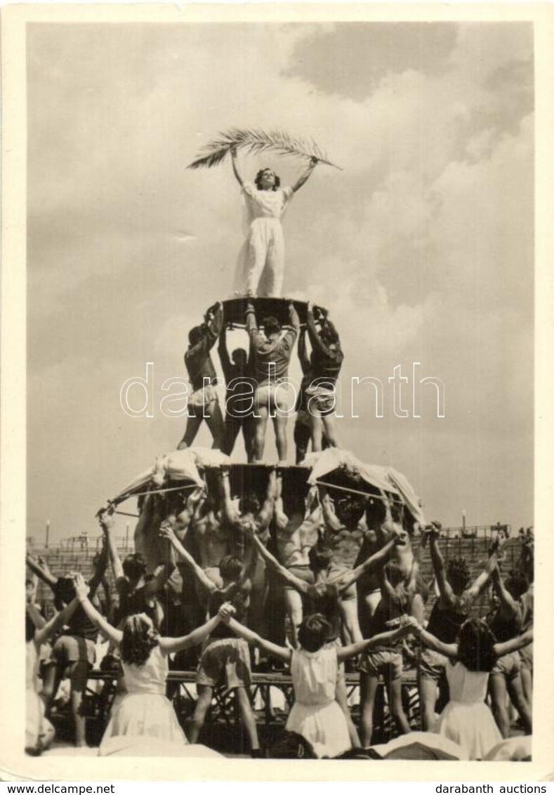 ** T2/T3 A Népstadion ünnepélyes Megnyitója. Gúlagyakorlat Próbája. Foto Bartal Ferenc. Képzőművészeti Alap / Hungarian  - Unclassified