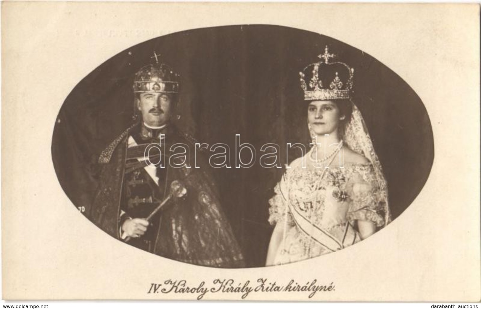 * T1 IV. Károly Király és Zita Királyné / Charles I Of Austria And Zita Of Bourbon-Parma (13,6 Cm X 8,5 Cm) - Non Classés