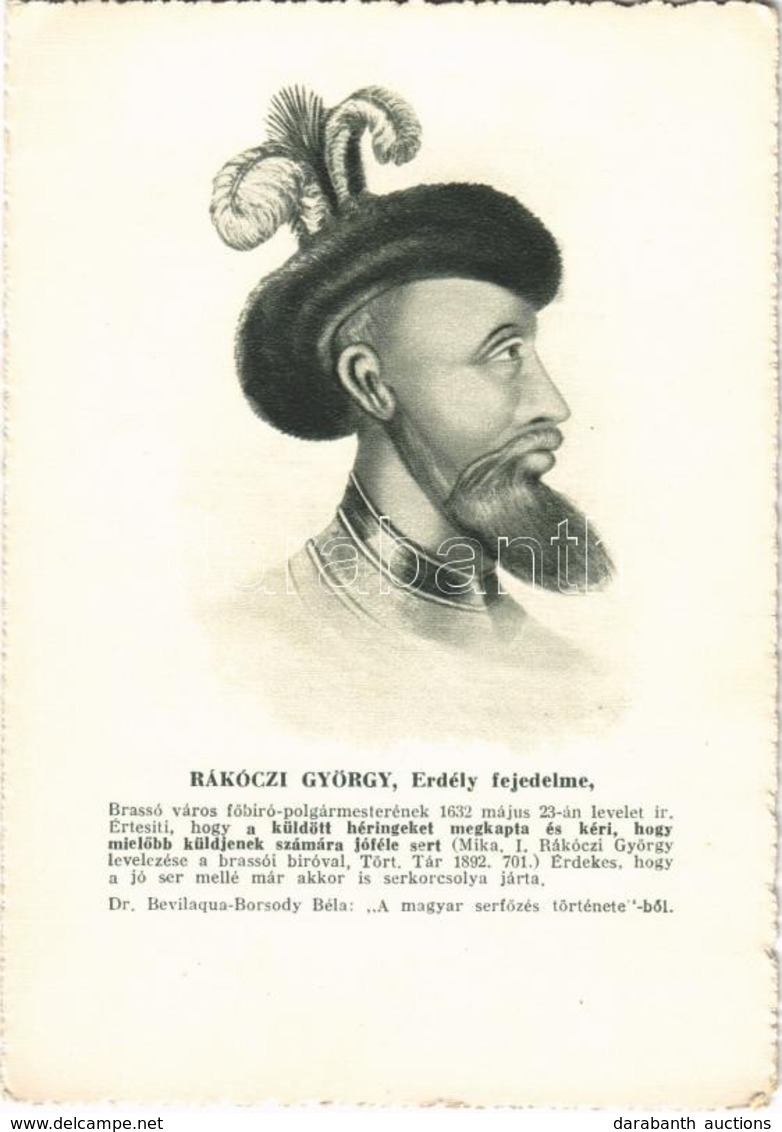 ** T2/T3 Rákóczi György, Erdély Fejedelme / George I Rákóczi, Prince Of Transylvania (15,1 Cm X 10,5 Cm) (EK) - Non Classés