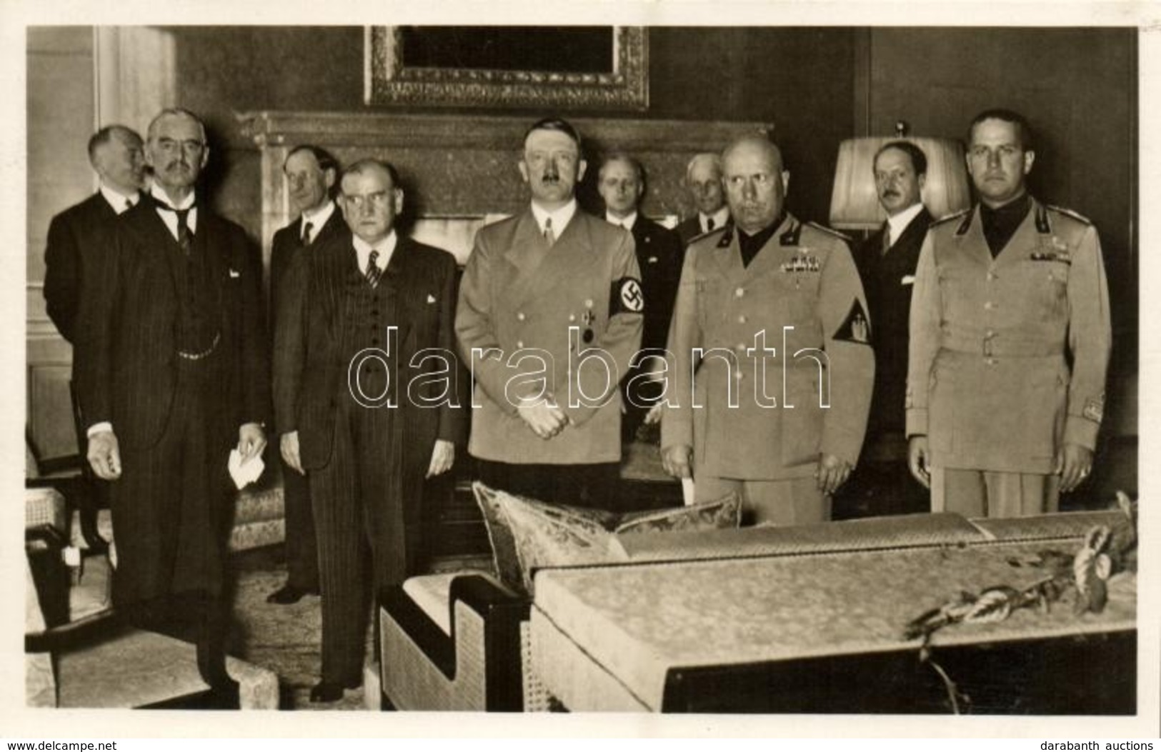 T2 1938 München, Welthistorische Viermächte-Konferenz Am 29. September. Münchner Abkommen. Chamberlain, Daladier, Hitler - Unclassified
