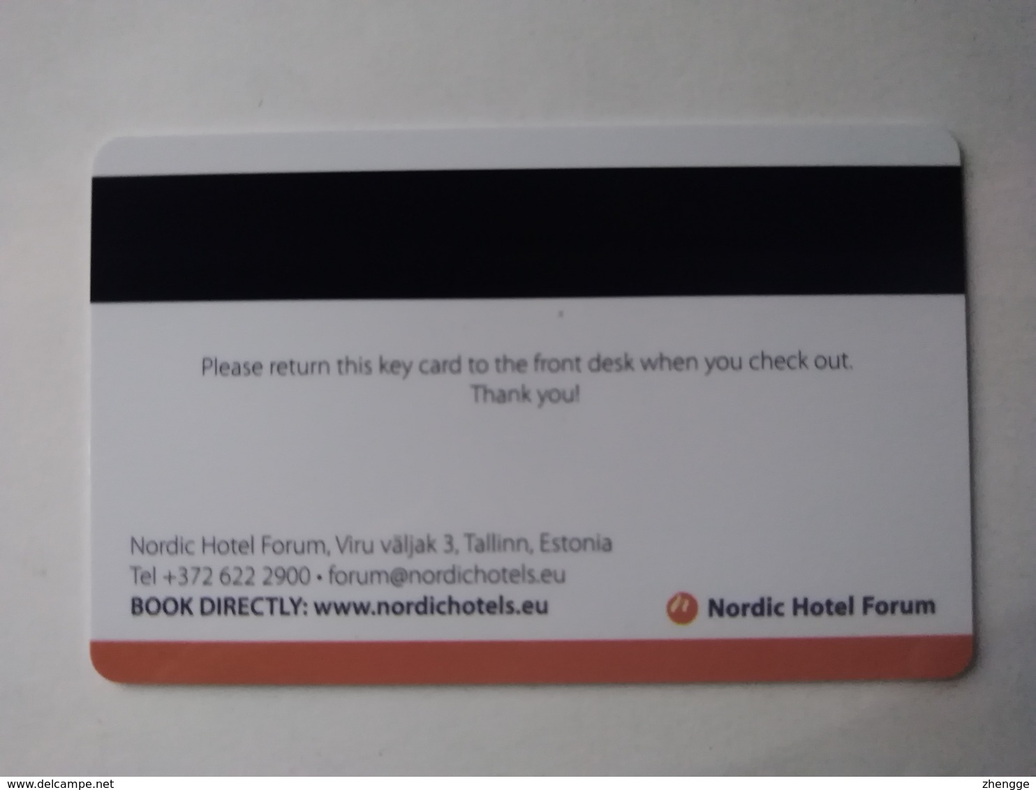 Estonia Hotel Key, Nordic Hotel Forum, Tallinn  (1pcs) - Hotelkarten