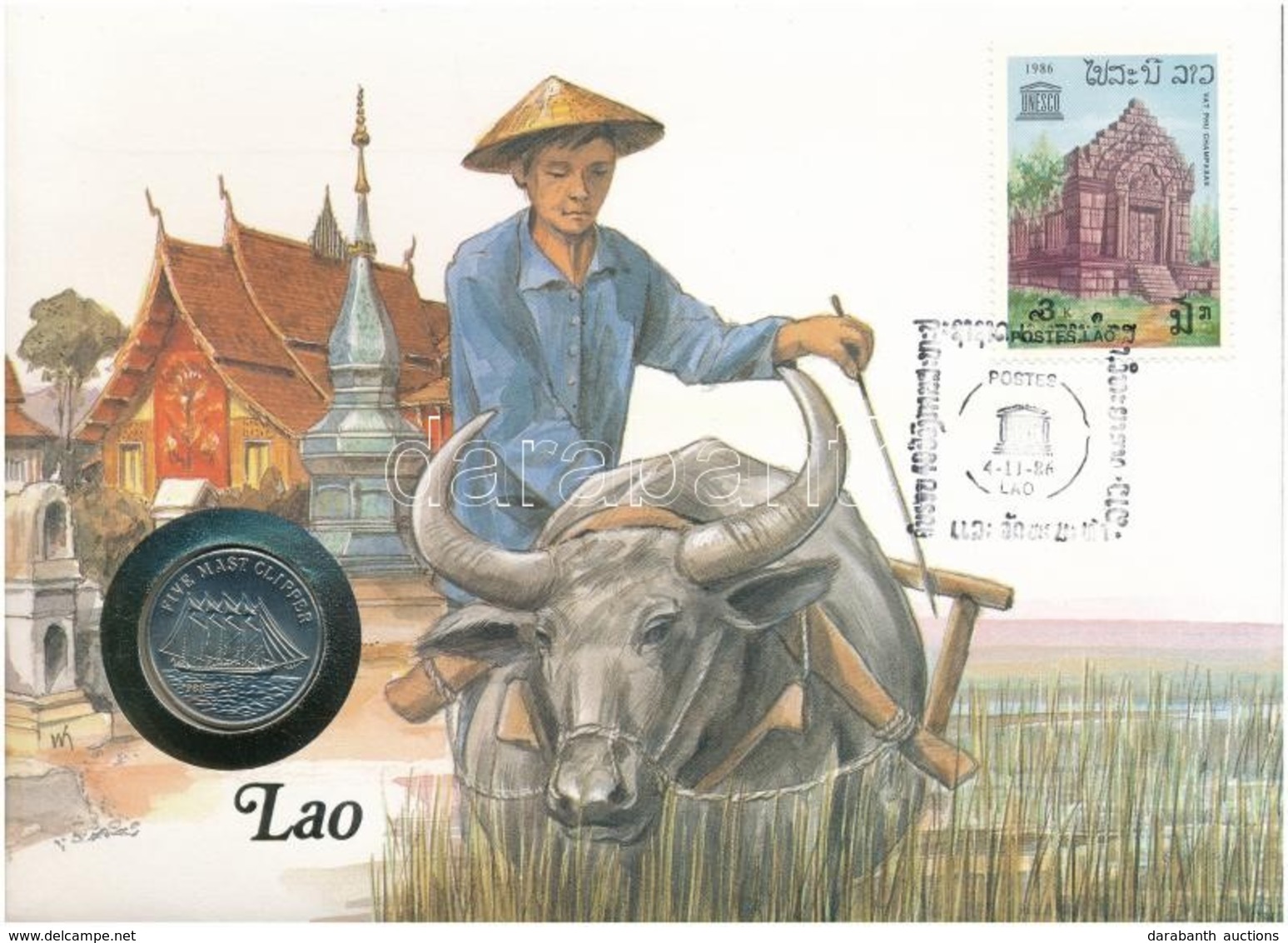 Laosz 1988. 10k Felbélyegzett Borítékban, Bélyegzéssel, Német Nyelvű Leírással T:1 
Lao 1988. 10 Kip In Envelope With St - Zonder Classificatie