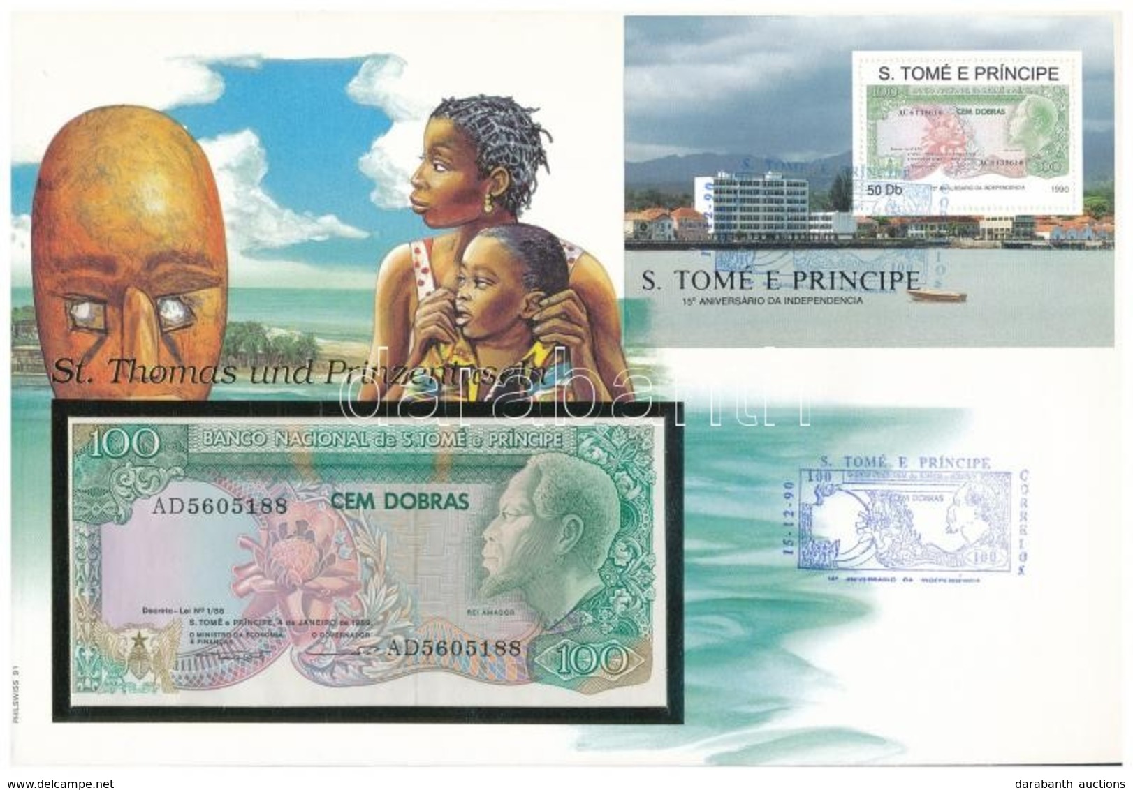 Sao Tomé és Príncipe 1989. 100D Borítékban, Alkalmi Bélyeggel és Bélyegzéssel T:I
Sao Tomé And Príncipe 1989. 100 Dobras - Zonder Classificatie