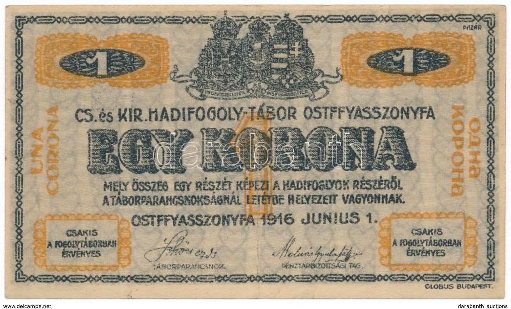 Ostffyasszonyfa / Hadifogolytábor 1916. Június 1. 1K Arab Sorozat és Sorszámmal T:III
Adamo HHO-2.3 - Ohne Zuordnung