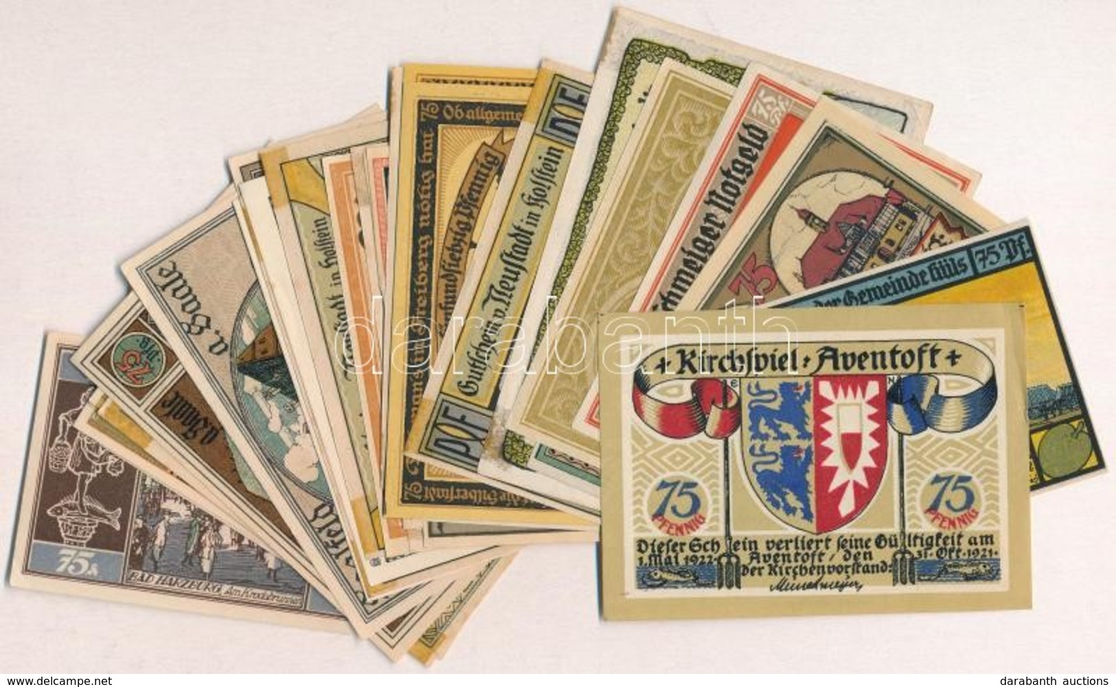 Németország / Weimari Köztársaság 1921. 30db Klf 75pf Névértékű Szükségpénz T:I,I-
Germany / Weimar Republic 1921. 30pcs - Unclassified