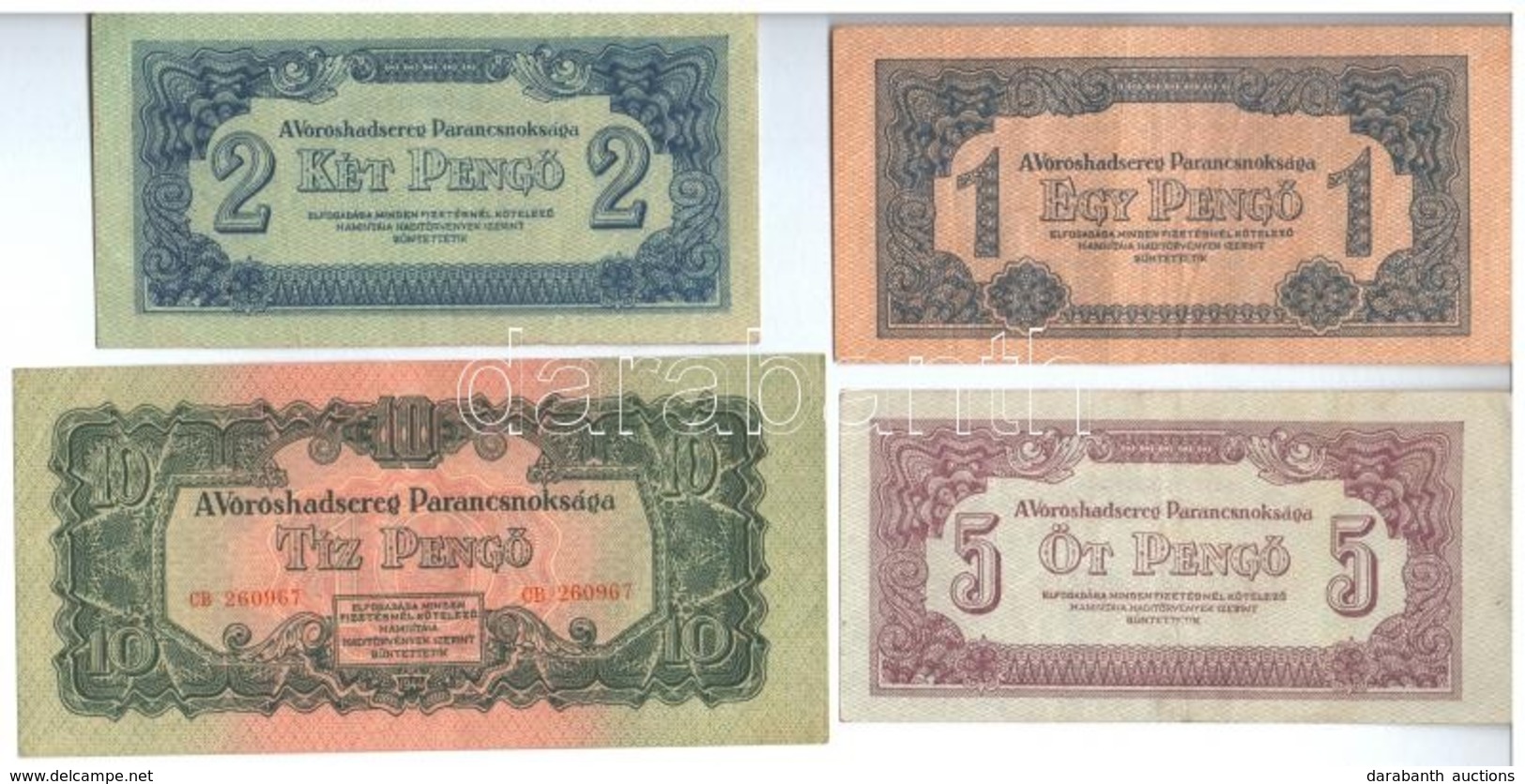 1944. 1P-100P 'A Vöröshadsereg Parancsnoksága' (7xklf) T:III Szép Papír - Non Classés