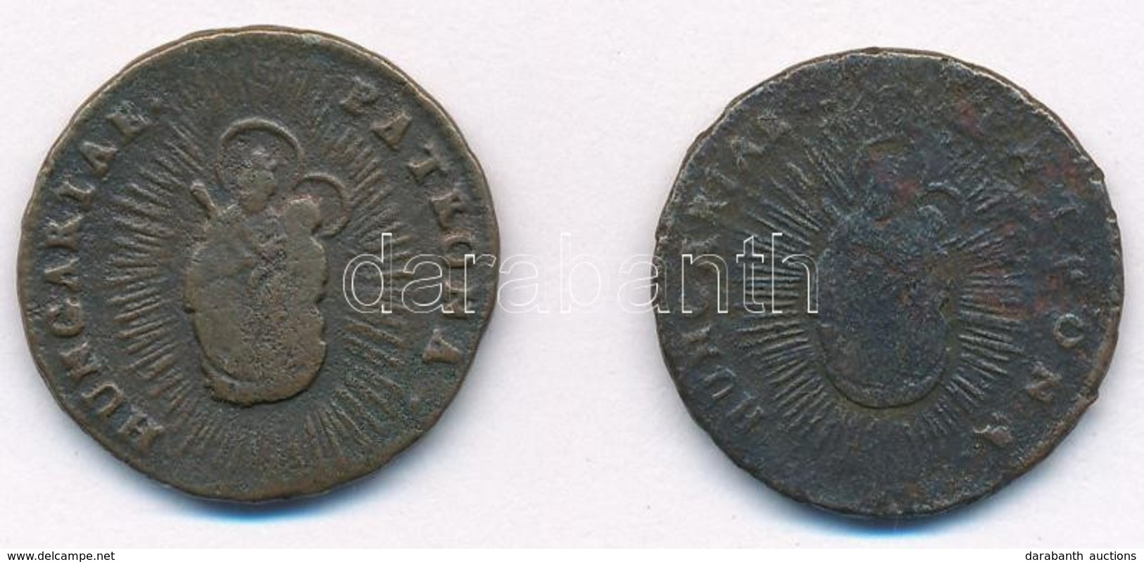 1763. Rézdénár 'Mária Terézia / Zárt Korona' (2x) T:2-,3 Huszár: 1756., Unger III.: 1278. - Ohne Zuordnung