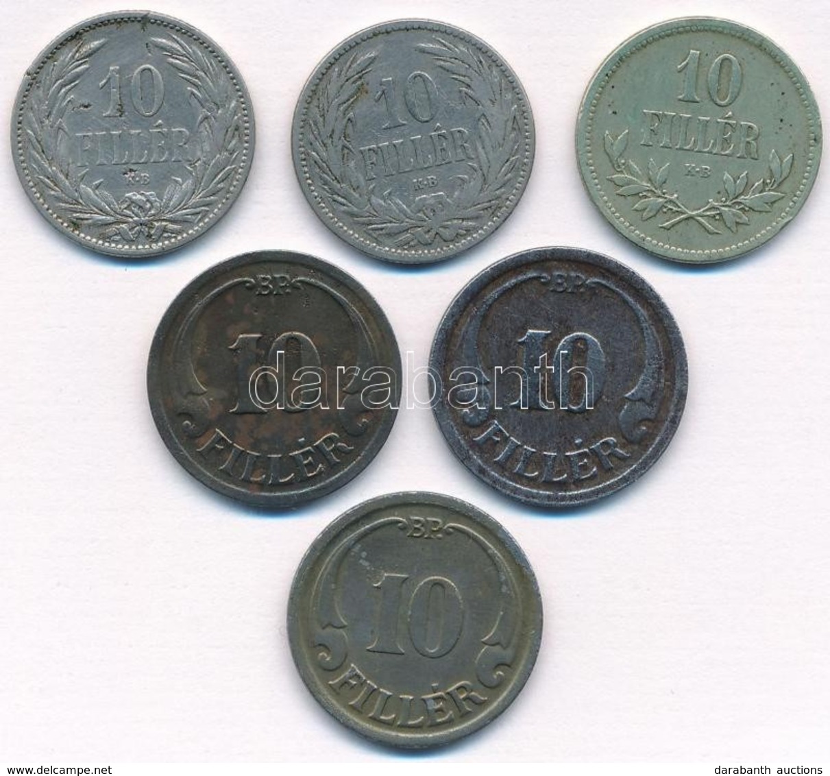 1894-1942. 10f (6x) T:2,2- - Zonder Classificatie