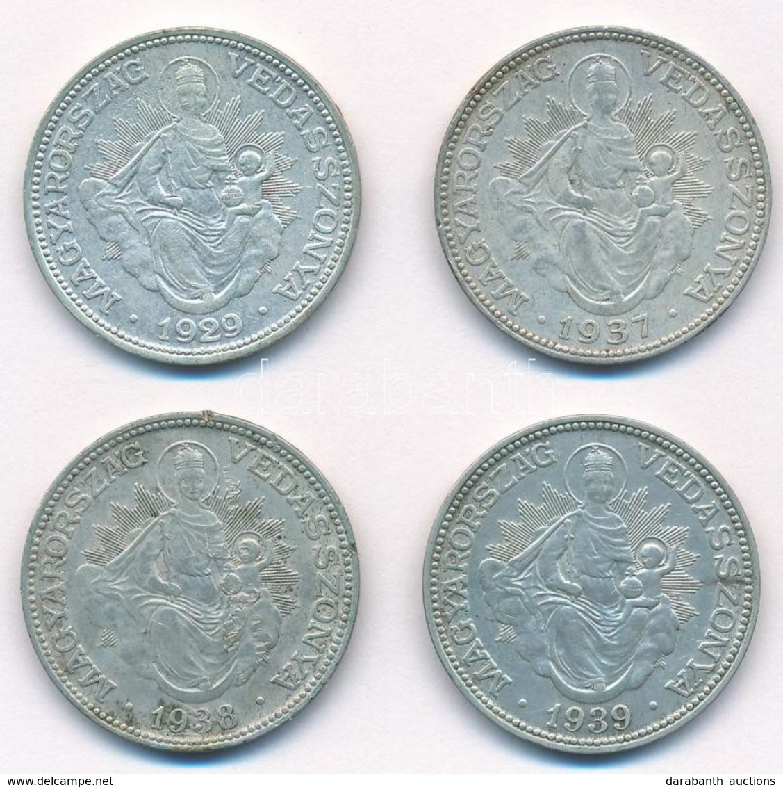 1929-1939. 2P Ag 'Madonna' (4xklf) T:2,2- Ph., Kis Patina
Adamo P7 - Zonder Classificatie