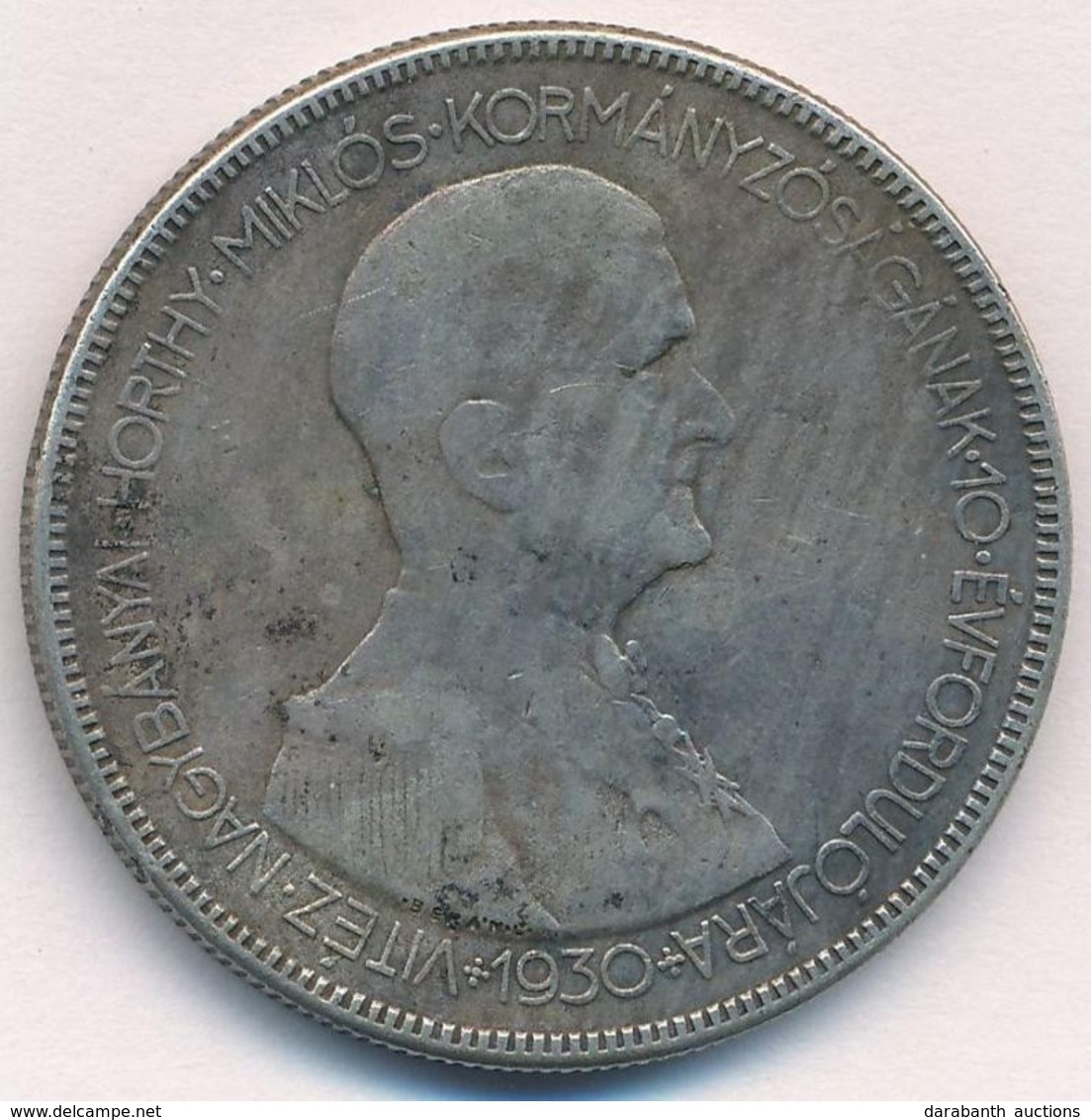 1930. 5P Ag 'Horthy Jobbra' T:3 Patina Adamo P8 - Non Classés