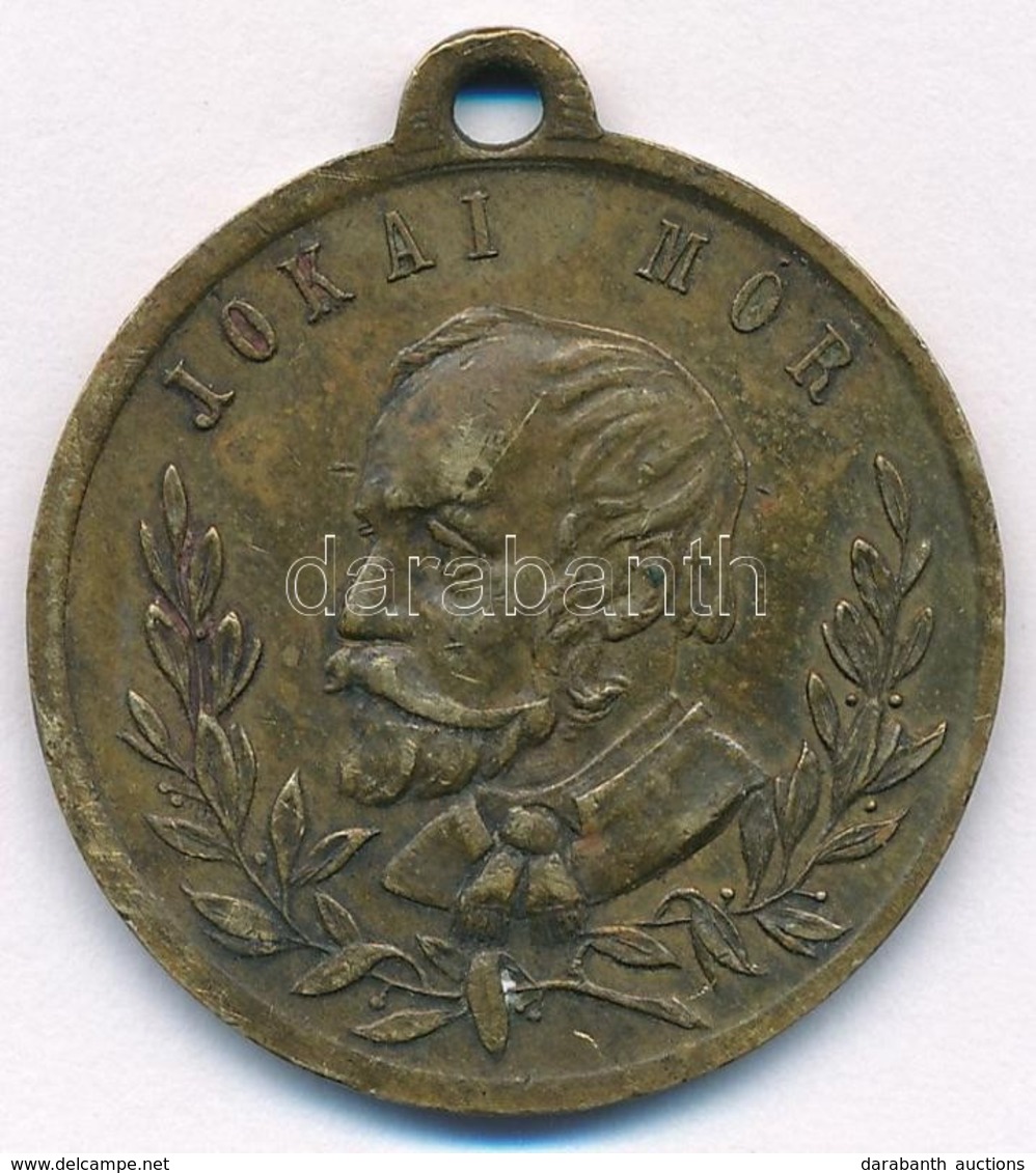 Gerl Károly (1857-1907) 1893. 'Jókai Mór - 50 éves írói Jubileuma Emlékére' Cu Emlékmedál Füllel (31mm) T:2 - Non Classés