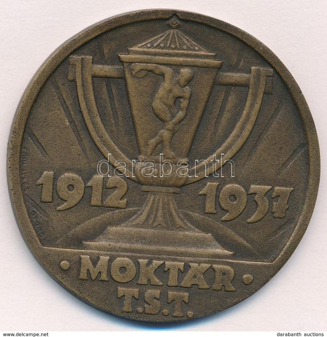 Edvi Illés György (1911-) 1937. 'Moktár T.S.T. 1912-1937' Fém Emlékérem (55mm) T:1- - Unclassified