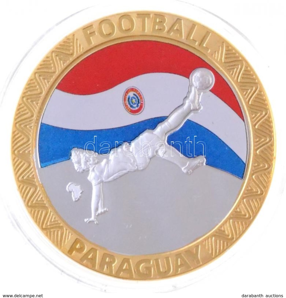 Dél-Afrika 2010. 'Labdarúgó-világbajnokság Csapatai - Paraguay' Ezüstözött Cu Emlékérem Tanúsítvánnyal (40mm) T:PP
South - Unclassified