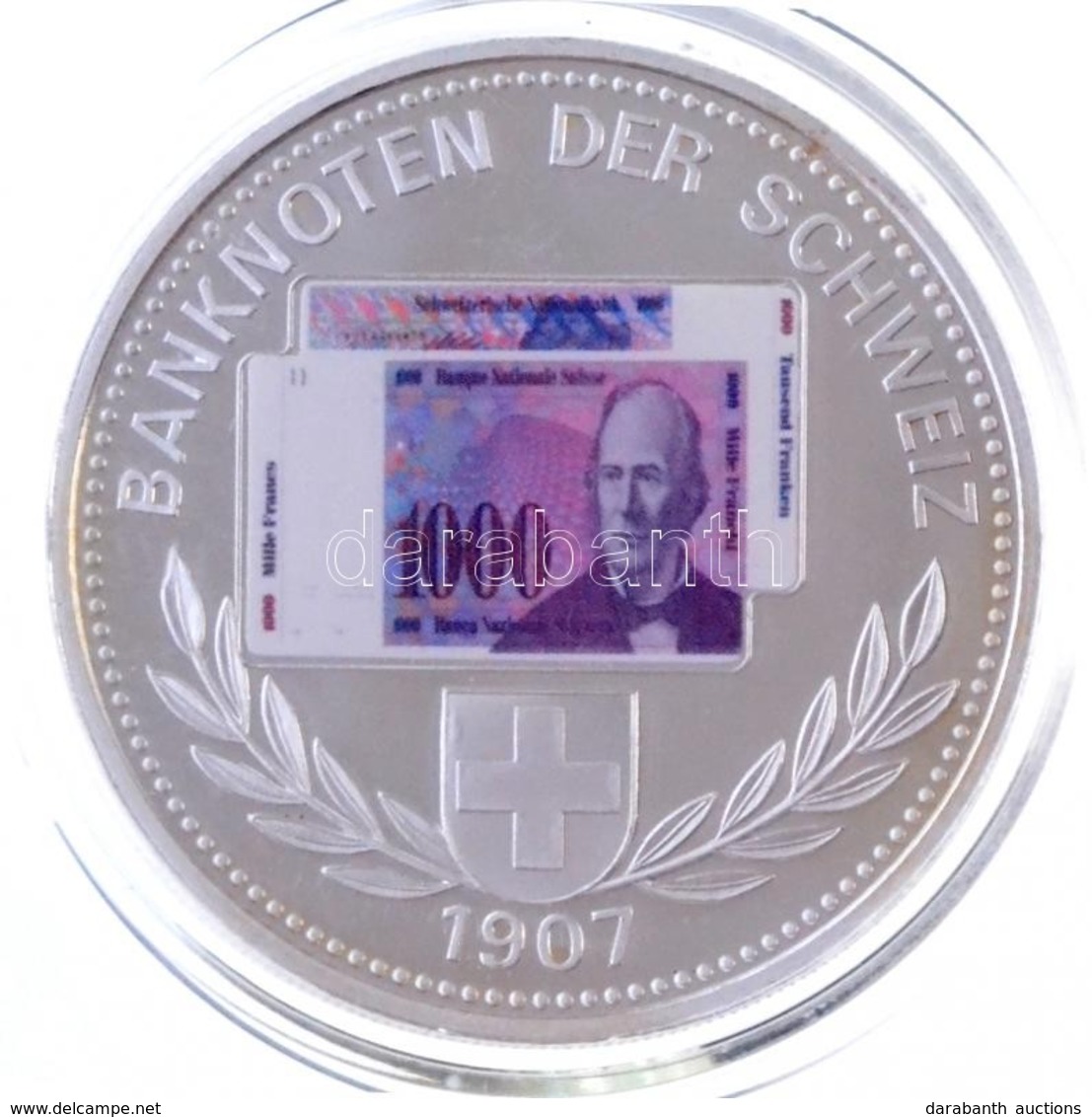 Svájc DN 'Banknoten Der Schweiz 1907 / Billets De Banque De Suisse - Banconote Della Svizzera' Ezüstözött Cu-Ni Emlékére - Zonder Classificatie