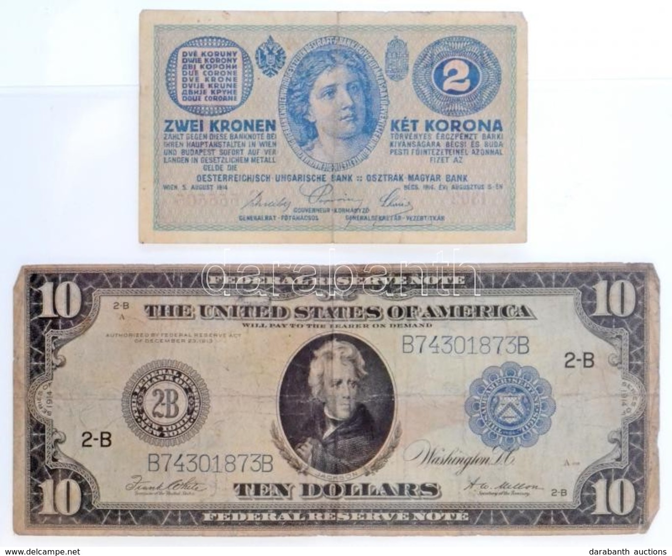 Amerikai Egyesült Államok 1921-1928. (1914) 10$ 'Federal Reserve Note', 'Frank White - Andrew W. Mellon' Nagyméretű, Kék - Non Classés