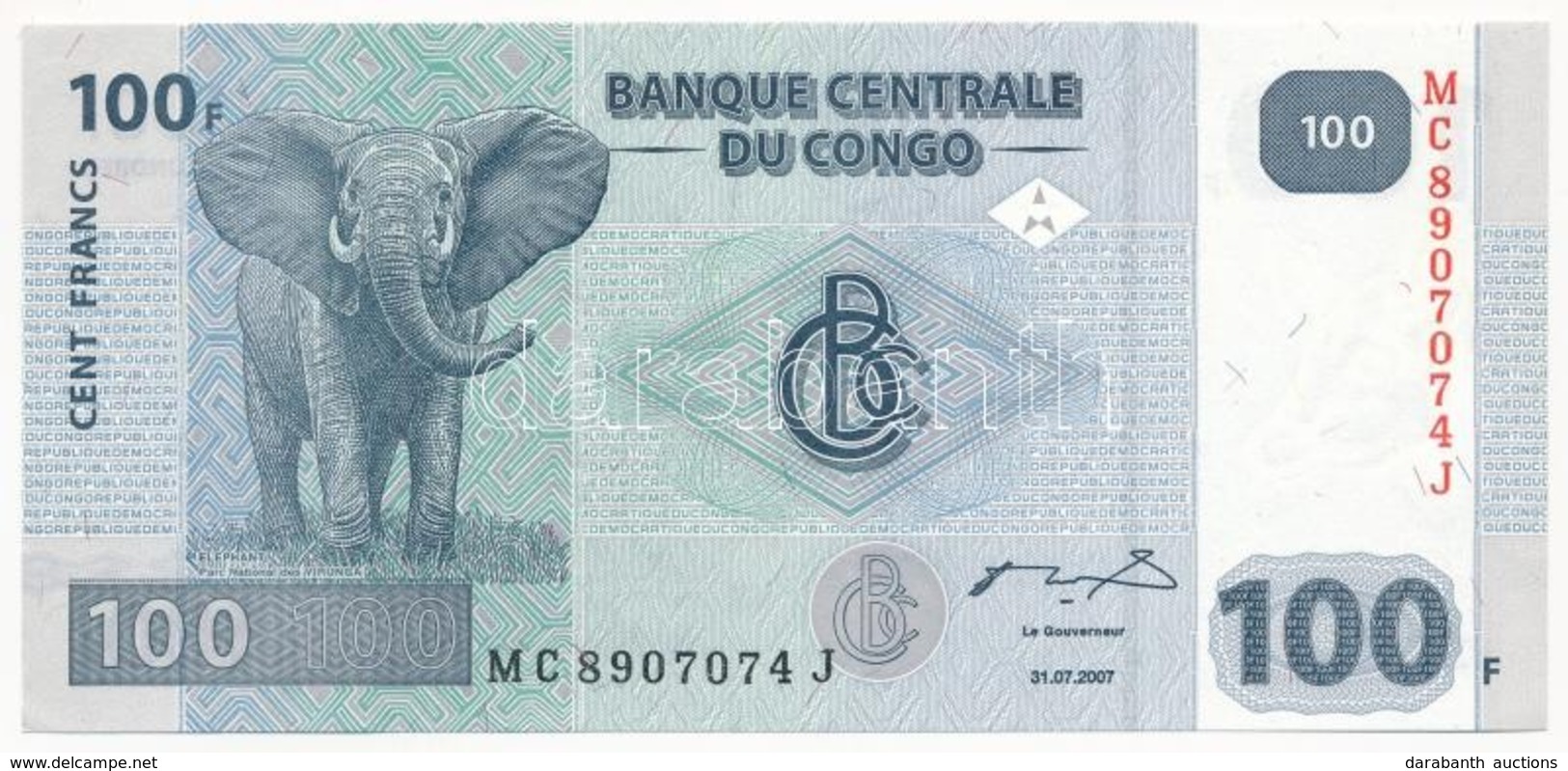 Kongó 2007. 100Fr T:I Congo 2007. 100 Francs C:UNC
Krause KM#92 - Non Classés