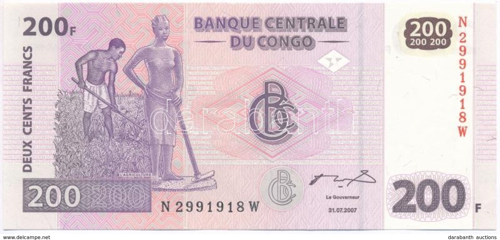 Kongó 2007. 200Fr T:I
Congo 2007. 200 Francs C:UNC - Ohne Zuordnung