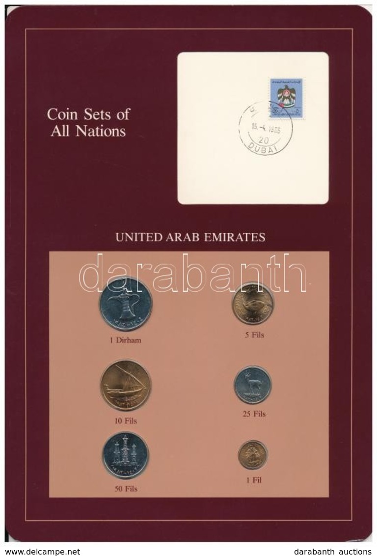 Egyesült Arab Emirátusok 1973-1984. 1f-1D (6xklf), 'Coin Sets Of All Nations' Forgalmi Szett Felbélyegzett Kartonlapon T - Non Classés