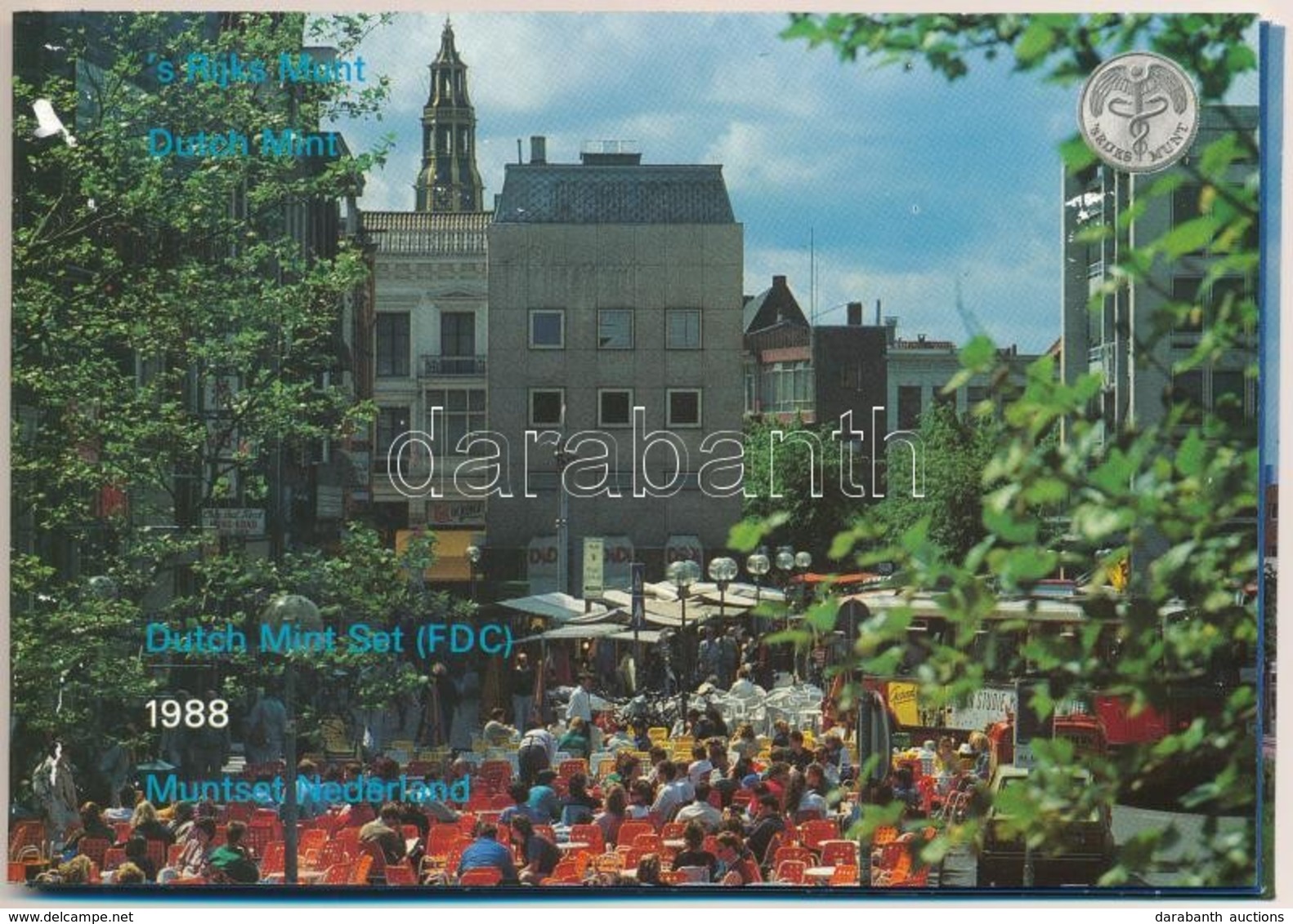 Hollandia 1988. 5c-5G (6xklf) + 'Groningen' Emlékérem Forgalmi Sor Karton Dísztokban T:1 Netherlands 1988. 5 Cents - 5 G - Zonder Classificatie