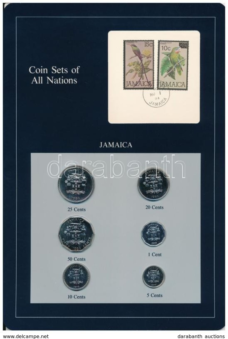 Jamaica 1979-1984. 1c-50c (6xklf), 'Coin Sets Of All Nations' Forgalmi Szett Felbélyegzett Kartonlapon T:1
Jamaica 1979- - Ohne Zuordnung