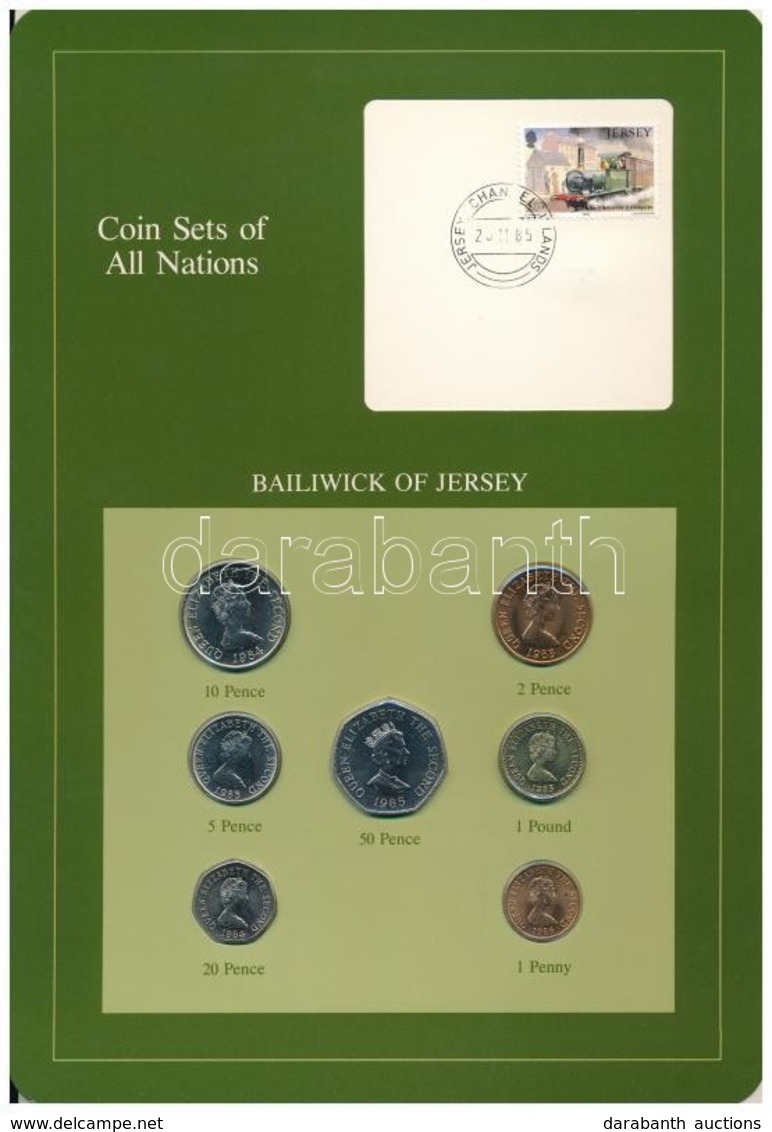 Jersey 1984-1985. 1P - 1Ł (7xklf), 'Coin Sets Of All Nations' Forgalmi Szett Felbélyegzett Kartonlapon T:1,1- Patina
Jer - Ohne Zuordnung