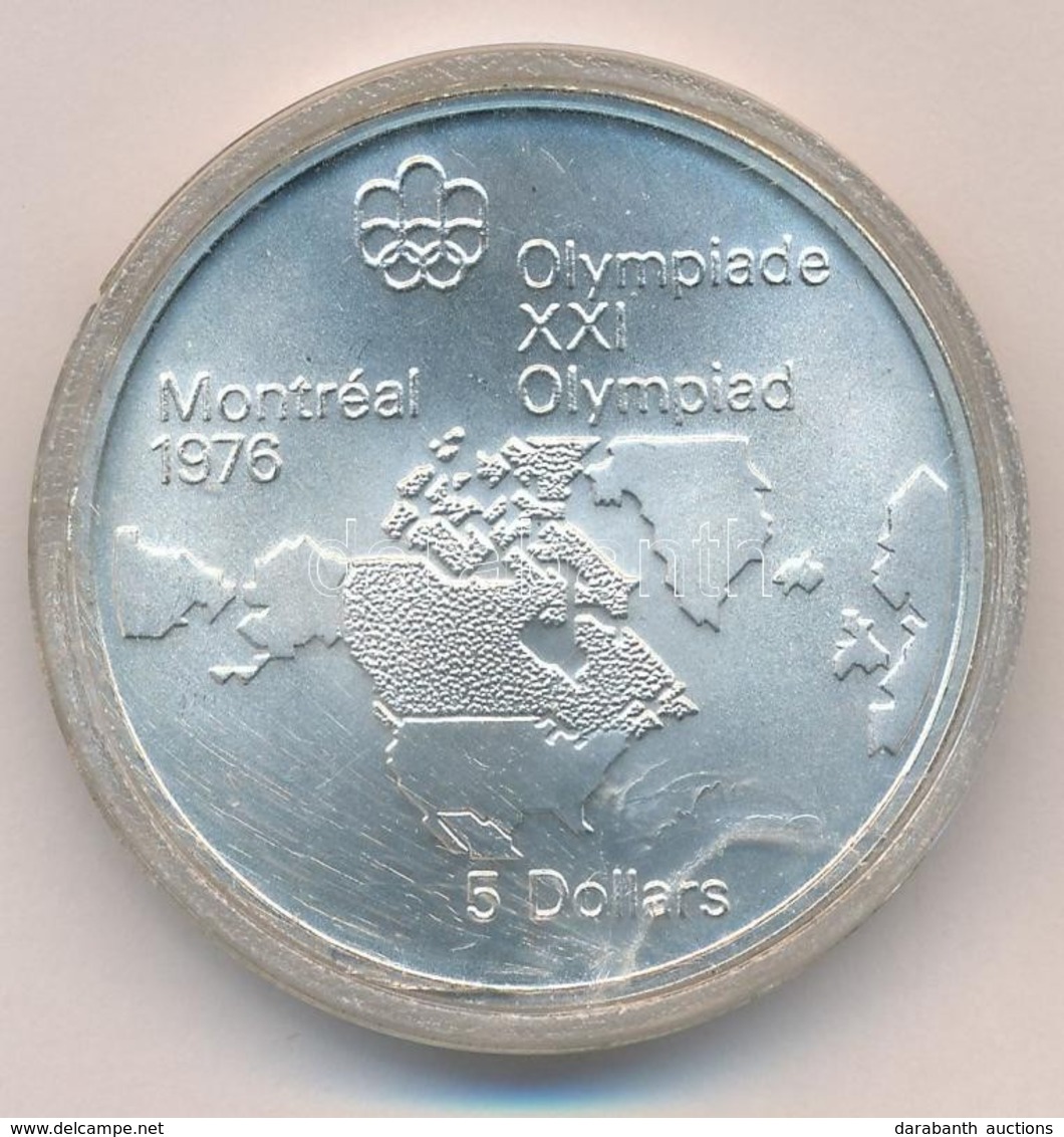 Kanada 1973. 5$ Ag 'Montreali Olimpia - Észak-Amerika Térkép' T:BU 
Canada 1973. 5 Dollars Ag 'Montreal Olympic Games -  - Ohne Zuordnung