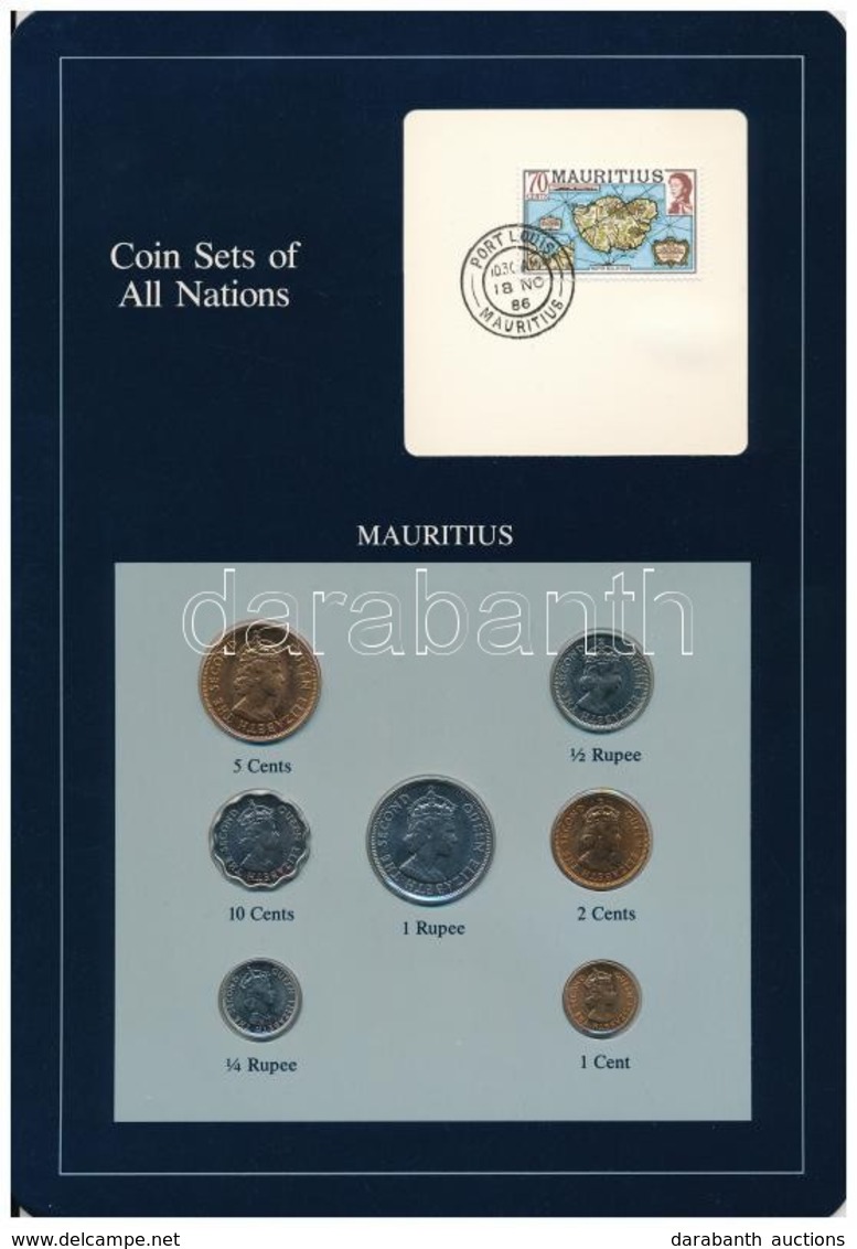 Mauritius 1978. 1c - 1R (7xklf), 'Coin Sets Of All Nations' Forgalmi Szett Felbélyegzett Kartonlapon T:1,1-
Mauritius 19 - Non Classés