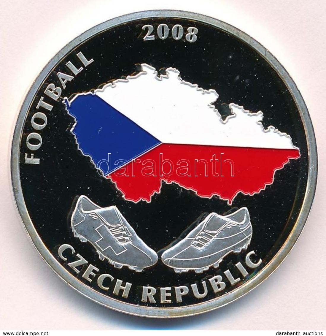 2008. 'Futball 2008. Csehország / Svájc - Ausztria' Festett, Ezüstözött Réz Emlékérme Tanúsítvánnyal (40mm) T:PP Small P - Unclassified