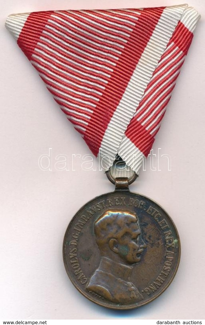 1917. 'Károly Bronz Vitézségi Érem' Br Kitüntetés Modern Mellszalagon. Szign.: Kautsch T:2
Hungary 1917. 'Bronze Gallant - Autres & Non Classés