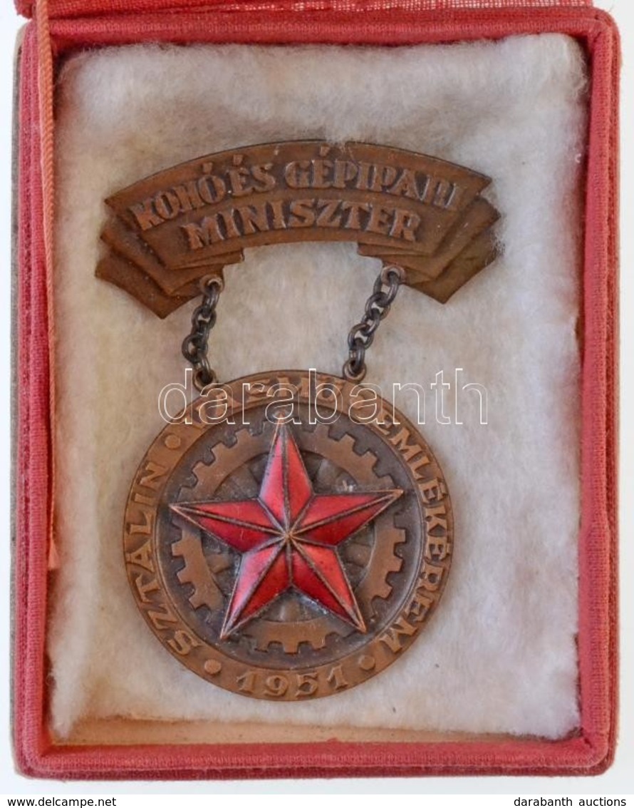 1951. 'Kohó- és Gépipari Miniszter - Sztálin Vasmű Emlékérem 1951' Br Kitüntetés, Eredeti Tokban T:2 - Unclassified