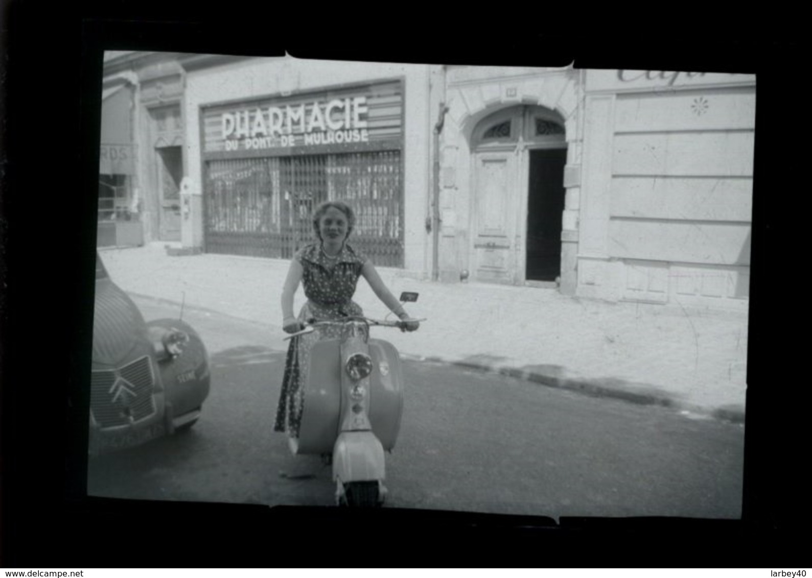 Negatif Photo Ancienne - Scooter - Le Perreux Pharmacie Du Pont De Mulhouse - Autres & Non Classés