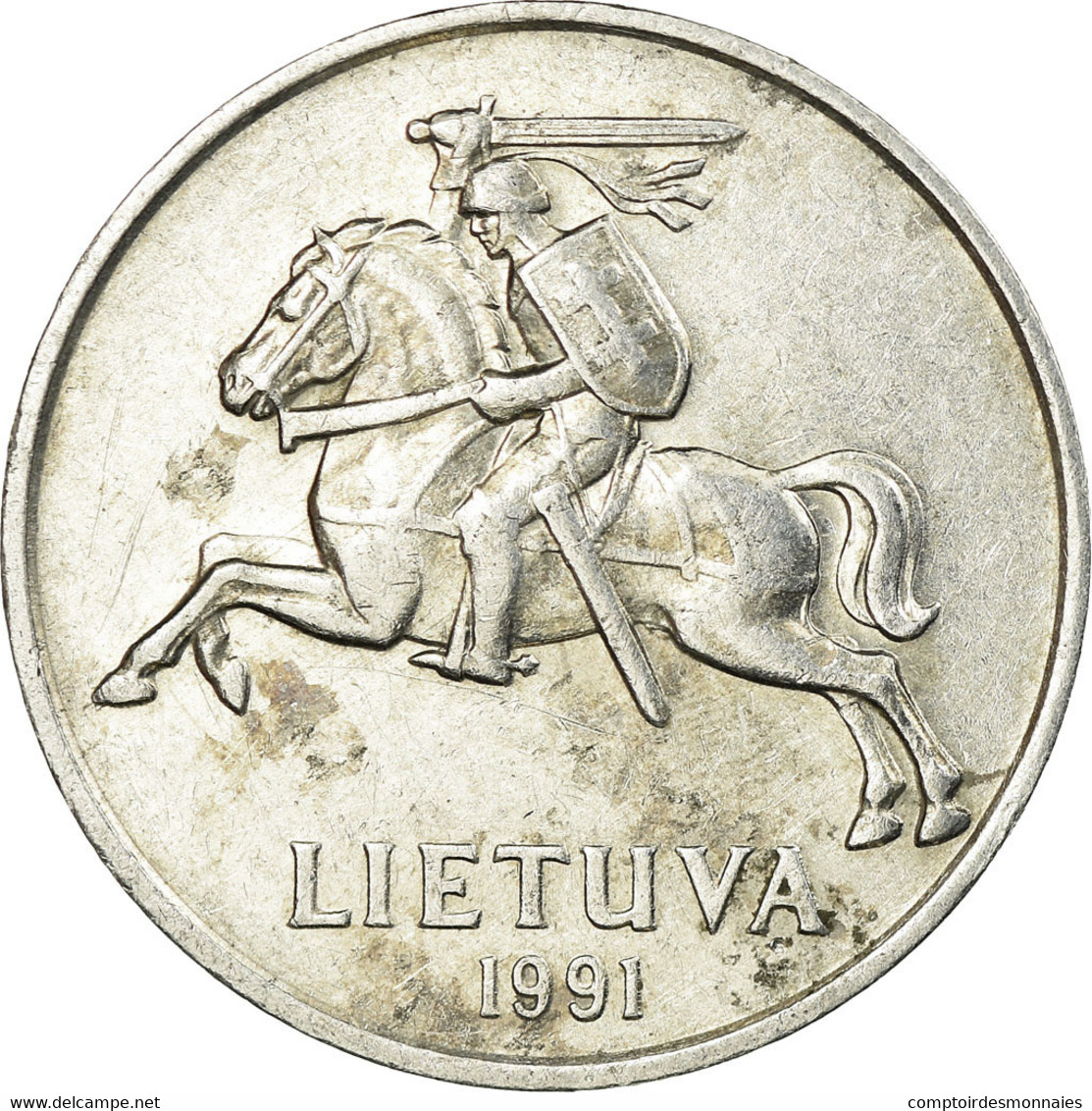 Monnaie, Lithuania, 5 Centai, 1991, TB+, Aluminium, KM:87 - Lituanie