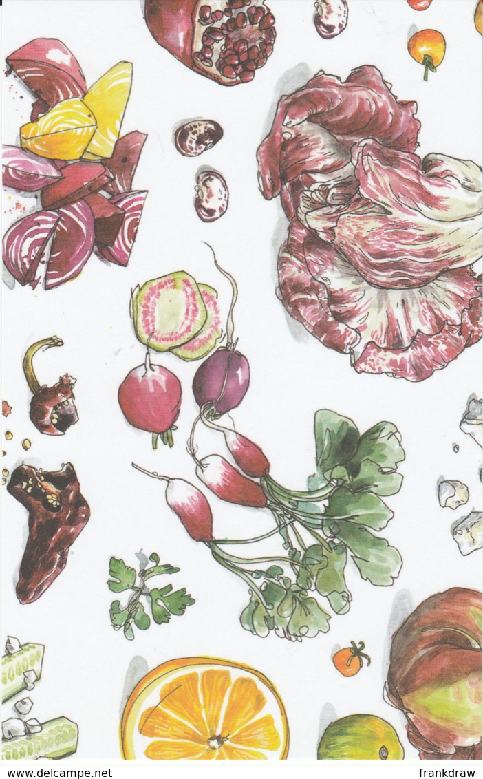 Postcard - Art - Wendy MacNaughton - Fruit And Vegtables Number 1. - New - Unclassified