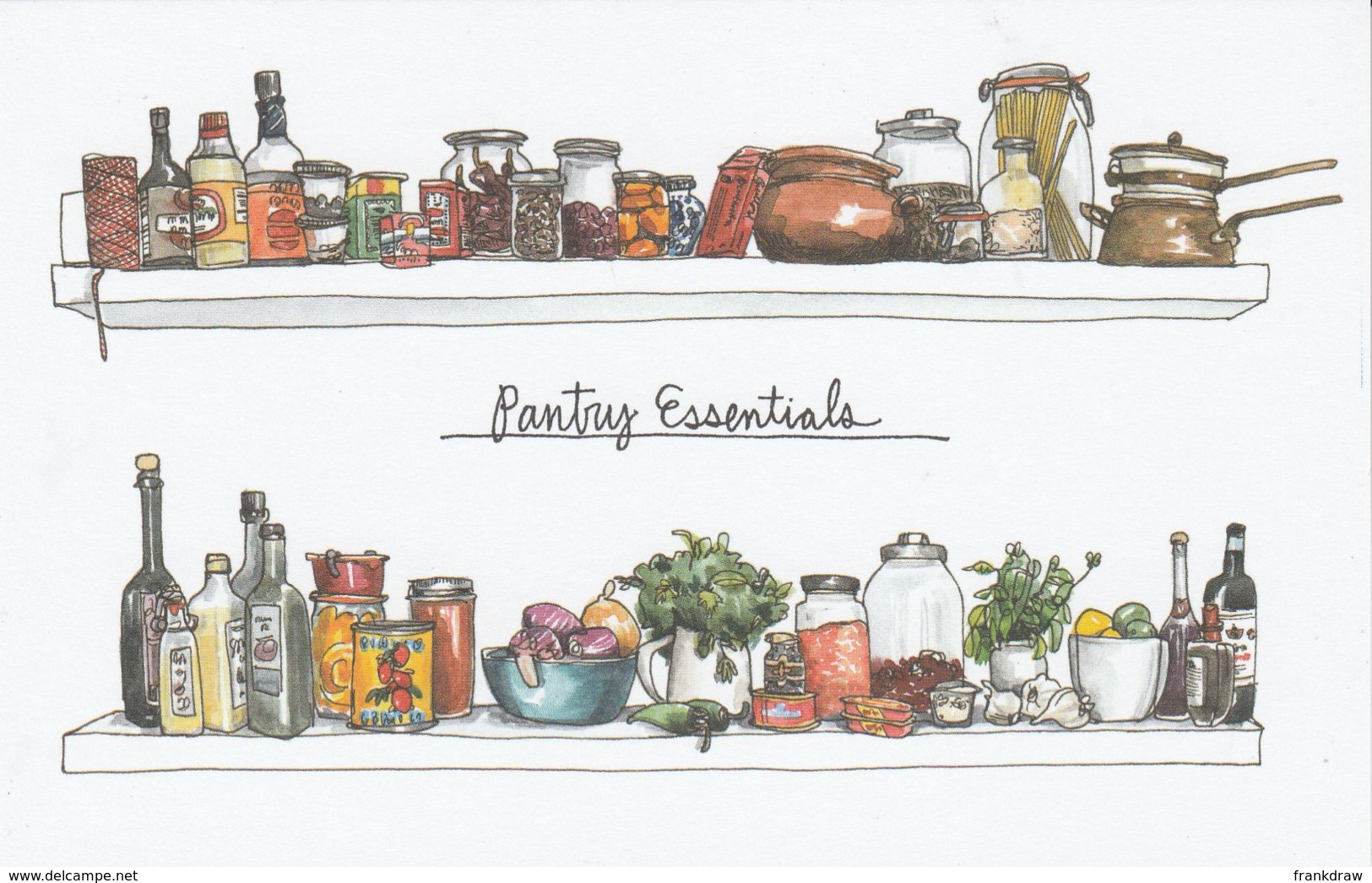 Postcard - Art - Wendy MacNaughton - Pantry Essentials - New - Unclassified