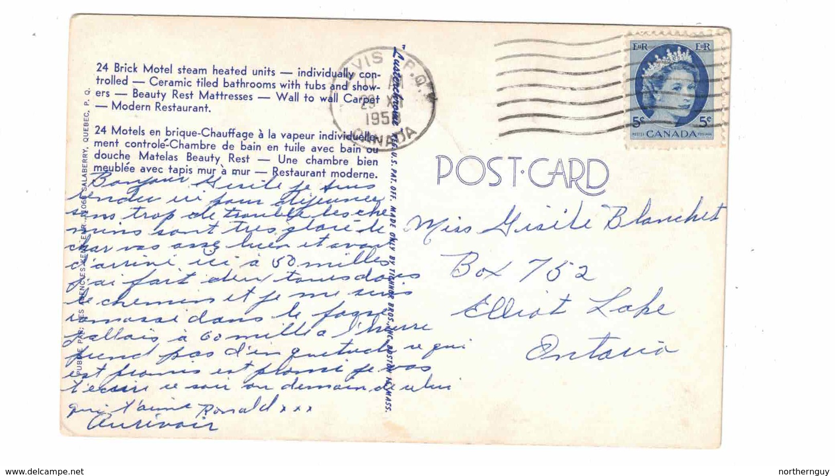 ST. DAVID, Levis, Quebec, Canada, Motel Barbeau, 1958 Chrome Postcard - Levis