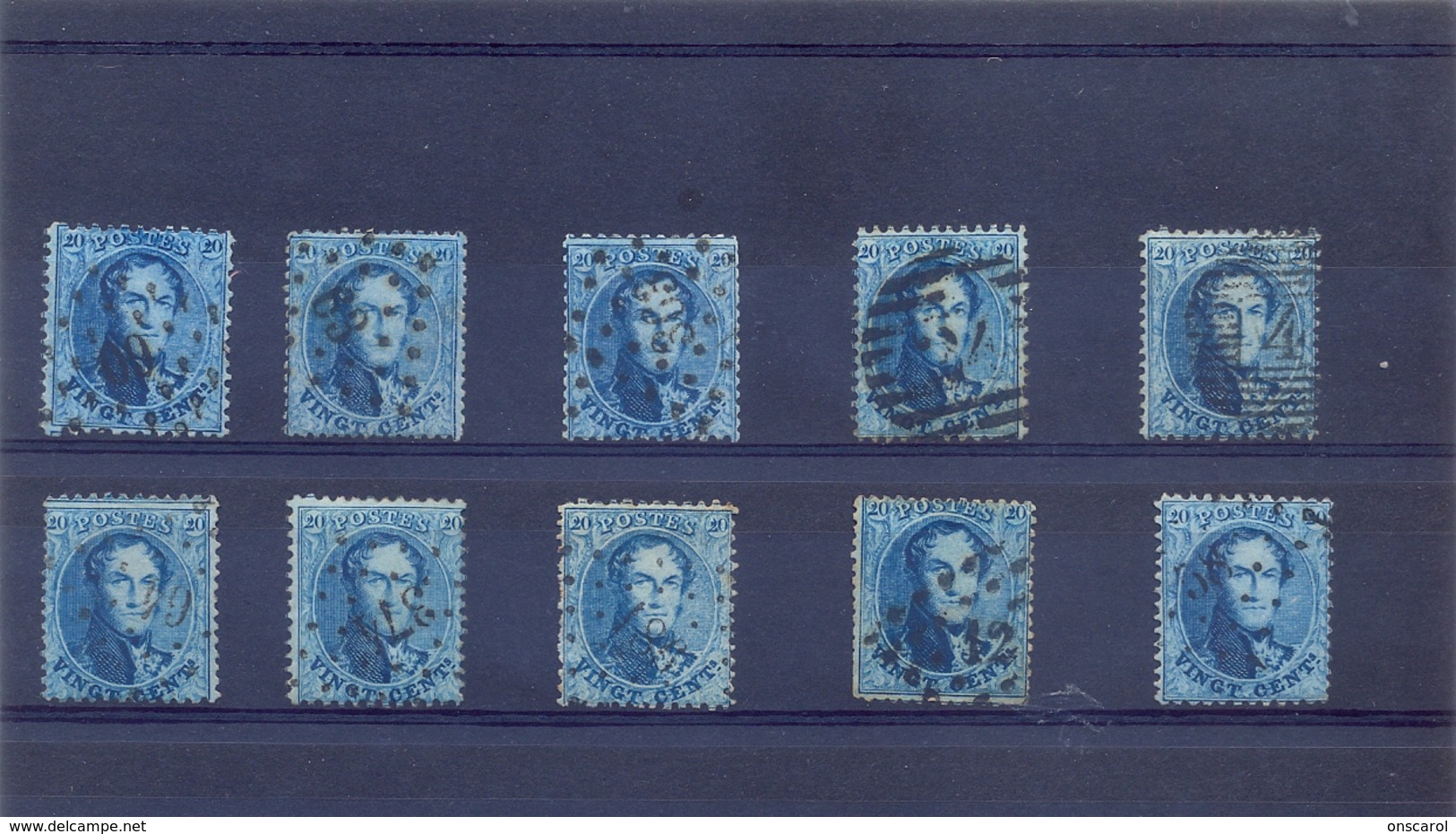 10 X Medaillon 20ct Blauw Gestempeld - 1863-1864 Medallions (13/16)