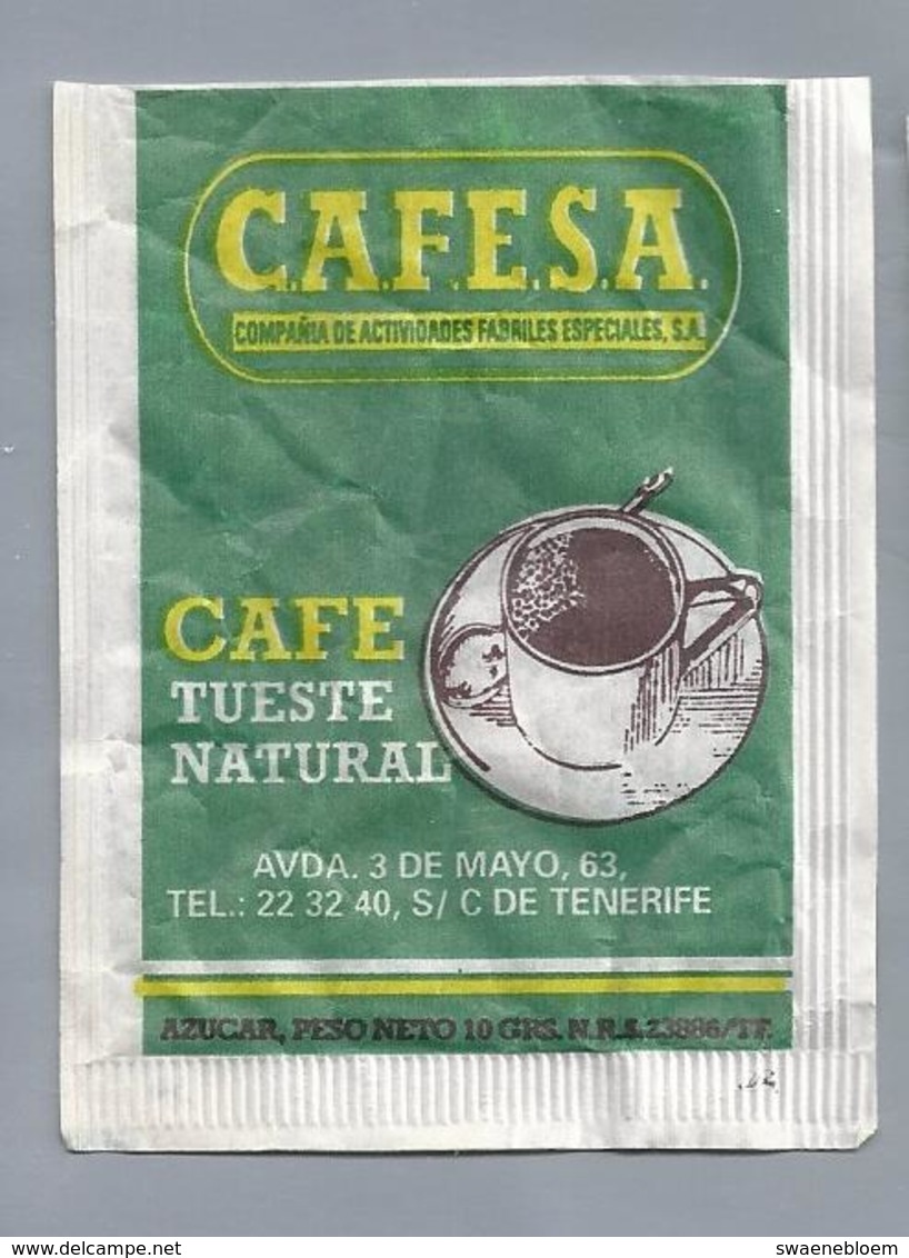 Suikerzakje.- C.A.F.E.S.A. CAFESA. CAFE TUESTE NATUREL. TENERIFE.. Sugar Sucre Zucchero Zucker - Suiker