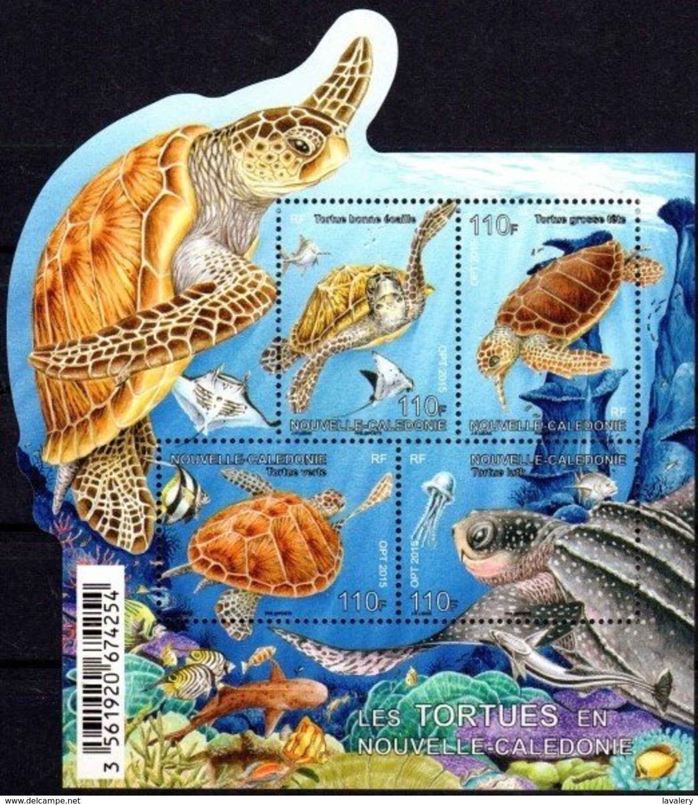 NEW CALEDONIA 2015 Turtles Turtle Reptiles Fish Fishes Corals Marine Life Animals Fauna MNH - Ongebruikt