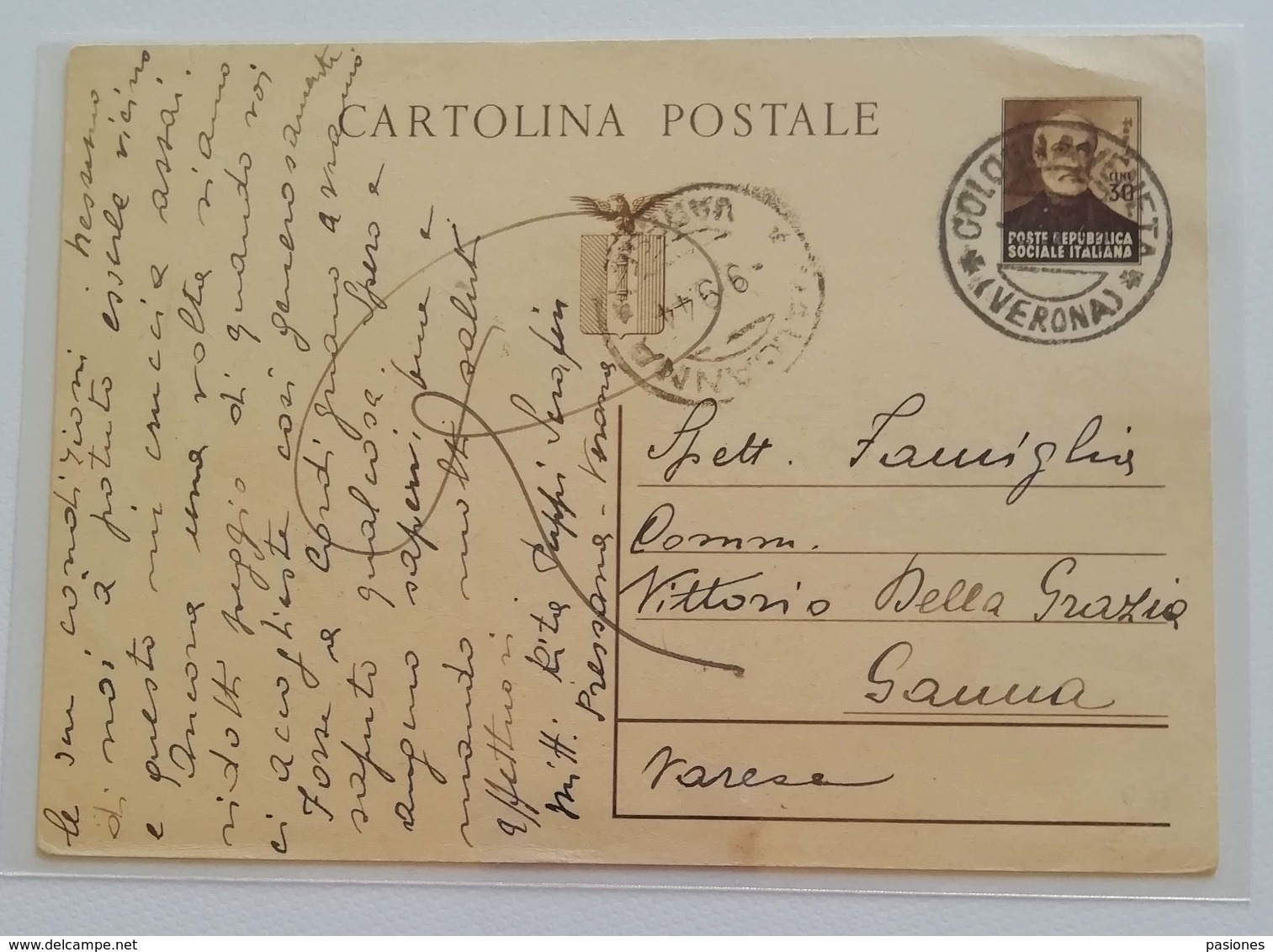 Cartolina Postale Per Sanna - 09/09/1944 (senza Francobolli Aggiunti) - Entiers Postaux