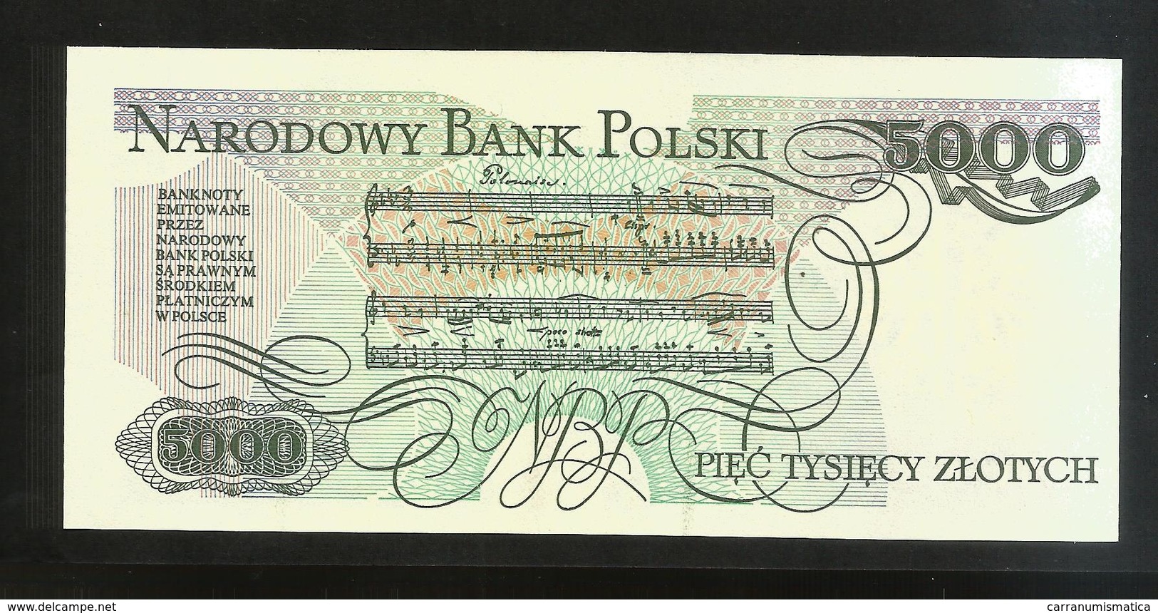 POLONIA / POLAND - NATIONAL BANK - 5000 ZLOTYCH (1988) - Polonia