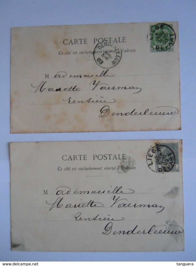 2 Cartes Les Femmes De L'Avenir 11 Etudiant 15 Rapin Précurseurs Circulée 1903 Un Peu Sale - Vrouwen