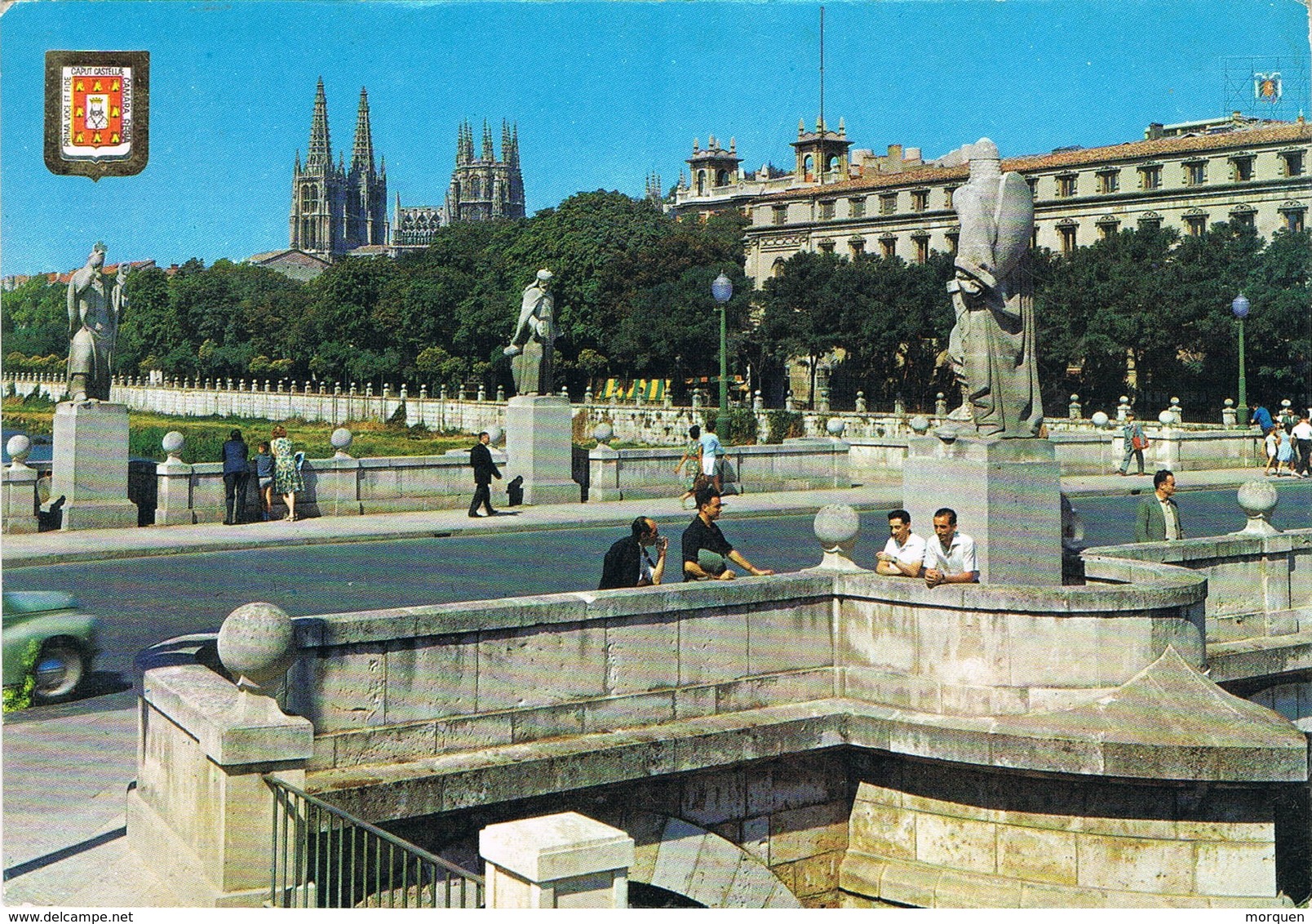 34963. Postal GUMIEL De IZAN (Burgos) 1965. Vista Puente San Pablo Y Catedral - Cartas & Documentos