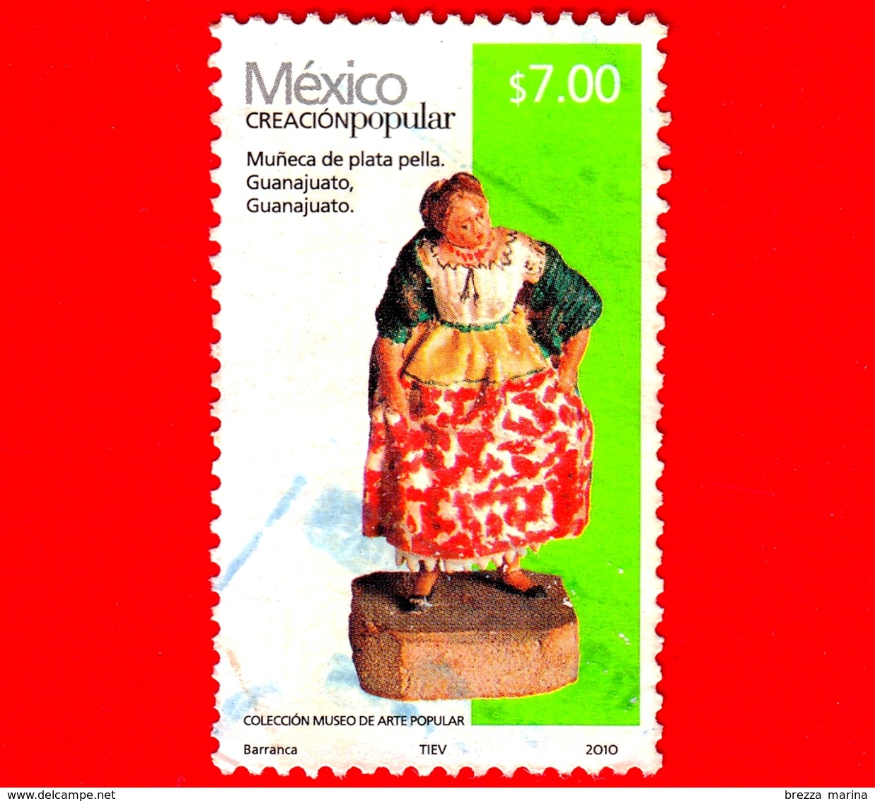 MESSICO -  Usato - 2010 - Arte Popolare - Bambola D'argento - Muneca De Plata Pella - Guanajuato - $ 7.00 - Messico