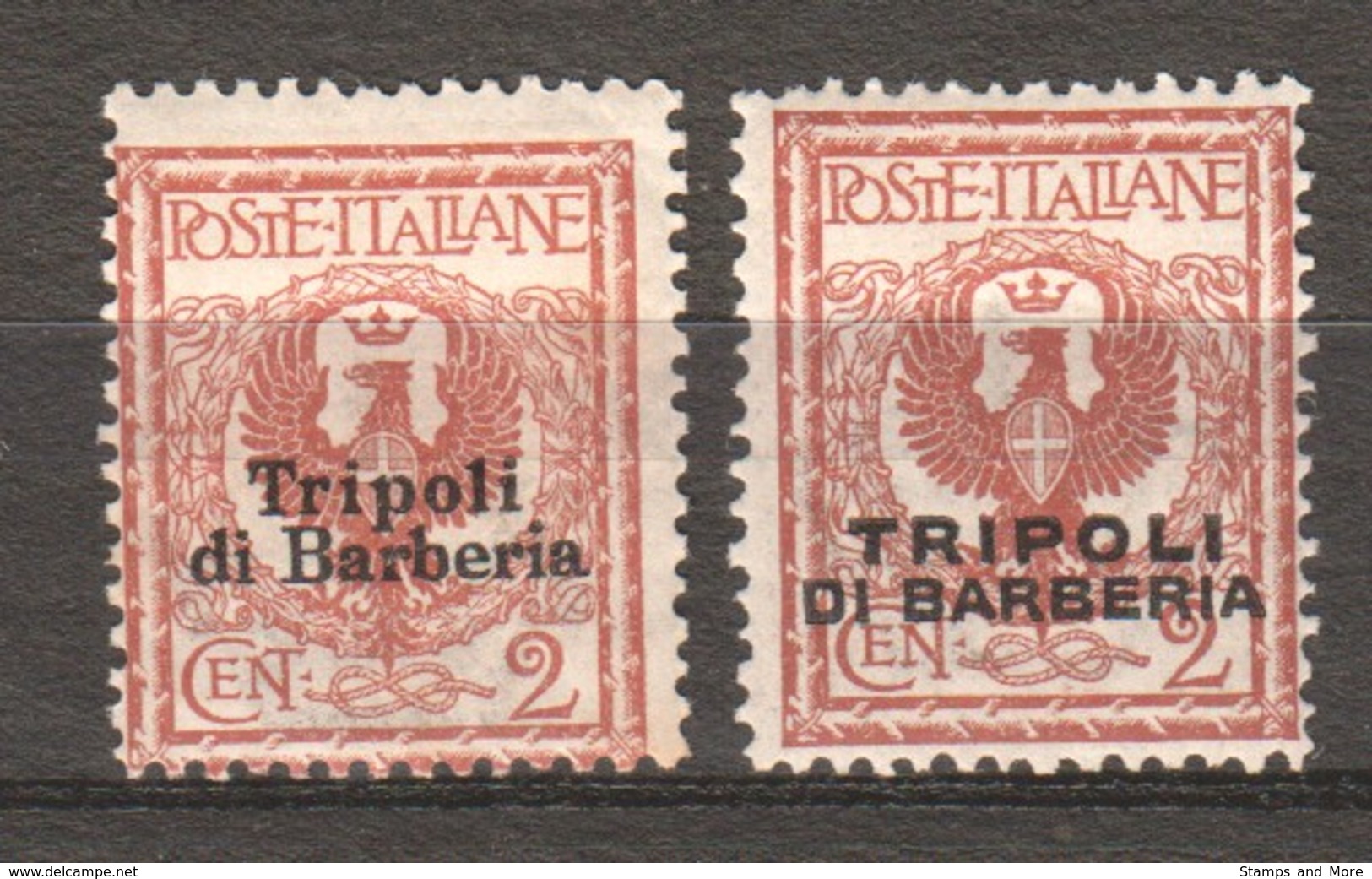 Italian Tripoli 1909-1915 Mi 2 + II MH - Tripolitania