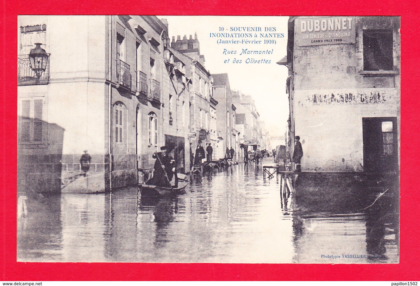 F-44-Nantes-198Ph86  Souvenir Des Inondations 1910, Rues Marmontel Et Des Olivettes, Cpa BE - Nantes