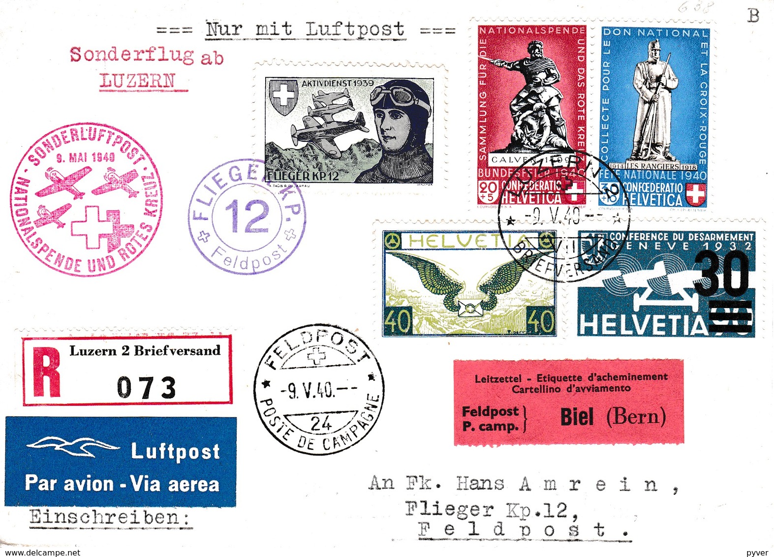 Sonderluftpost - Nationalspende Und Rotes Kreuz Vols Postaux Spéciaux - Other & Unclassified